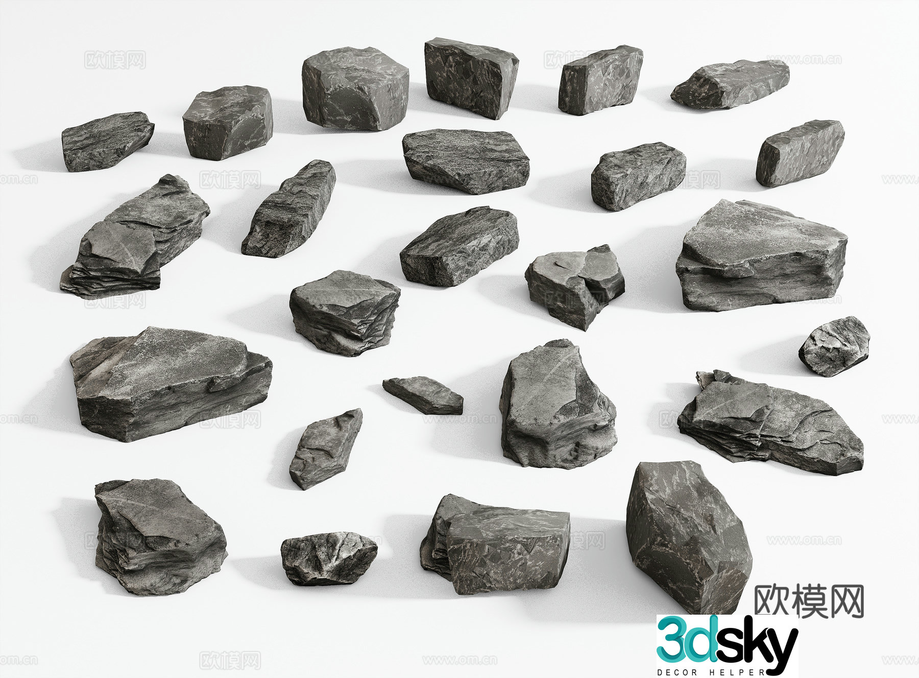 Modern stone 3d model