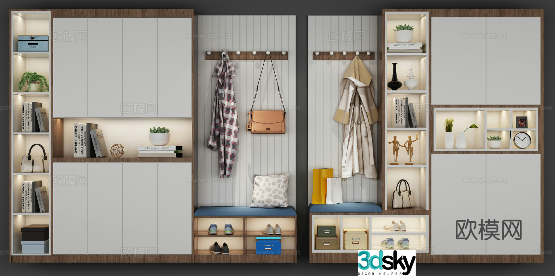 Nordic shoe cabinet 3d model