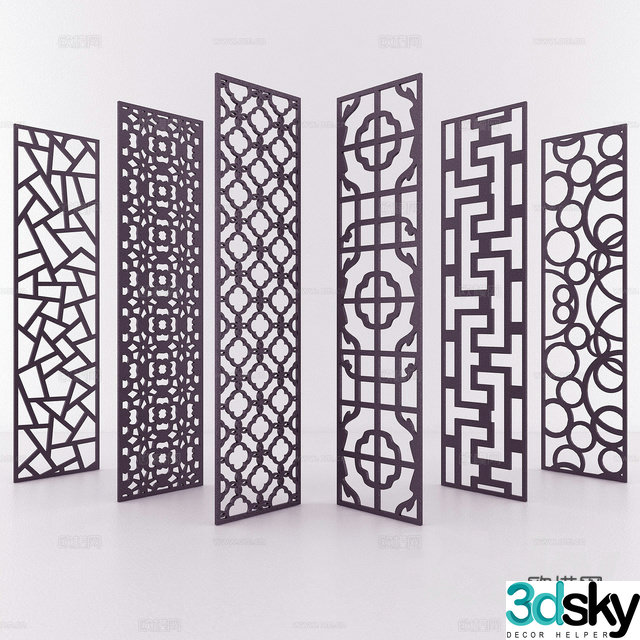 Classic European-style screen partition 3D model
