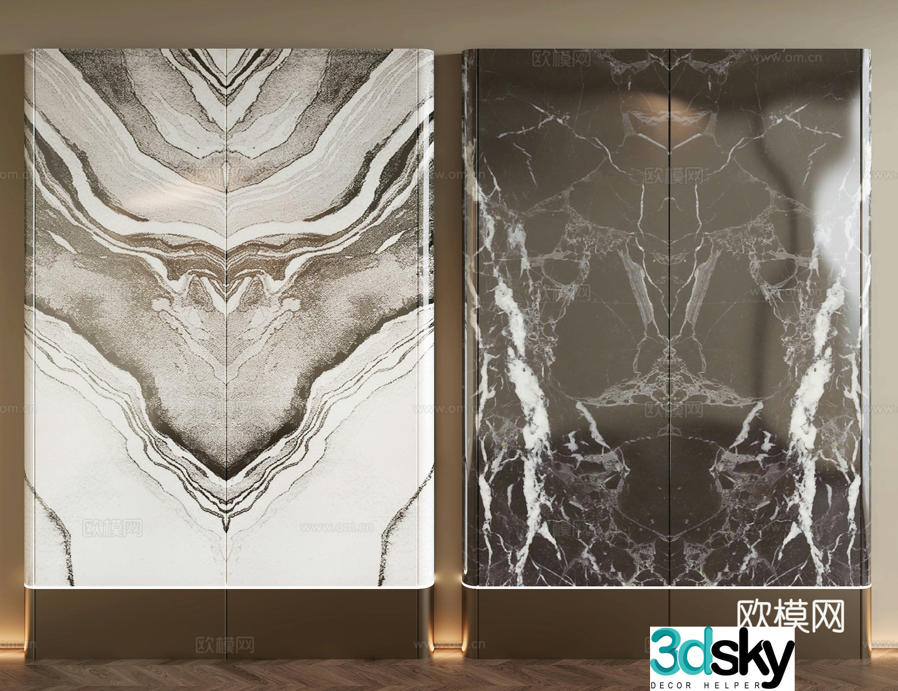 Modern marble wall 3d model