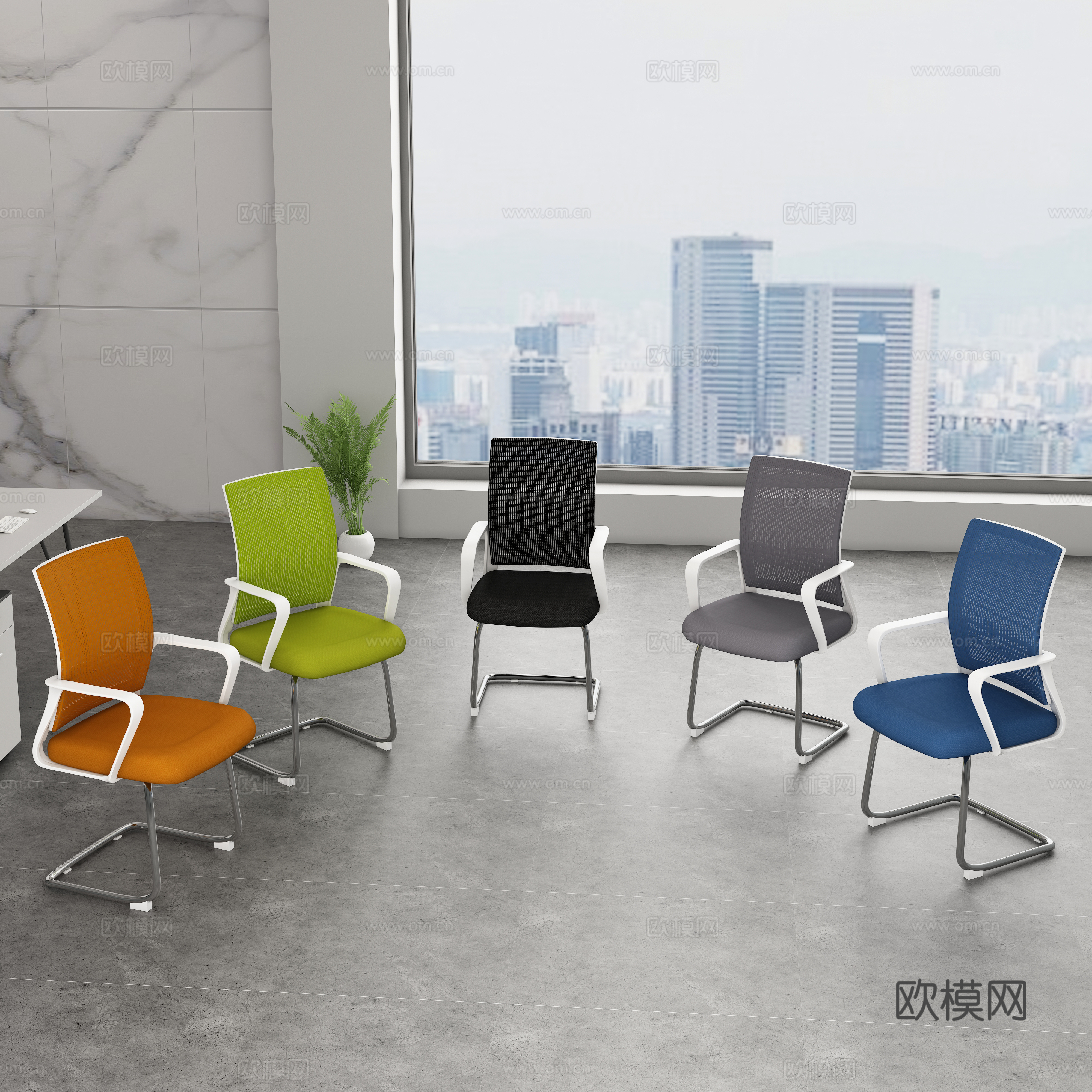 Office space office chair staff chair staff chair 3d model
