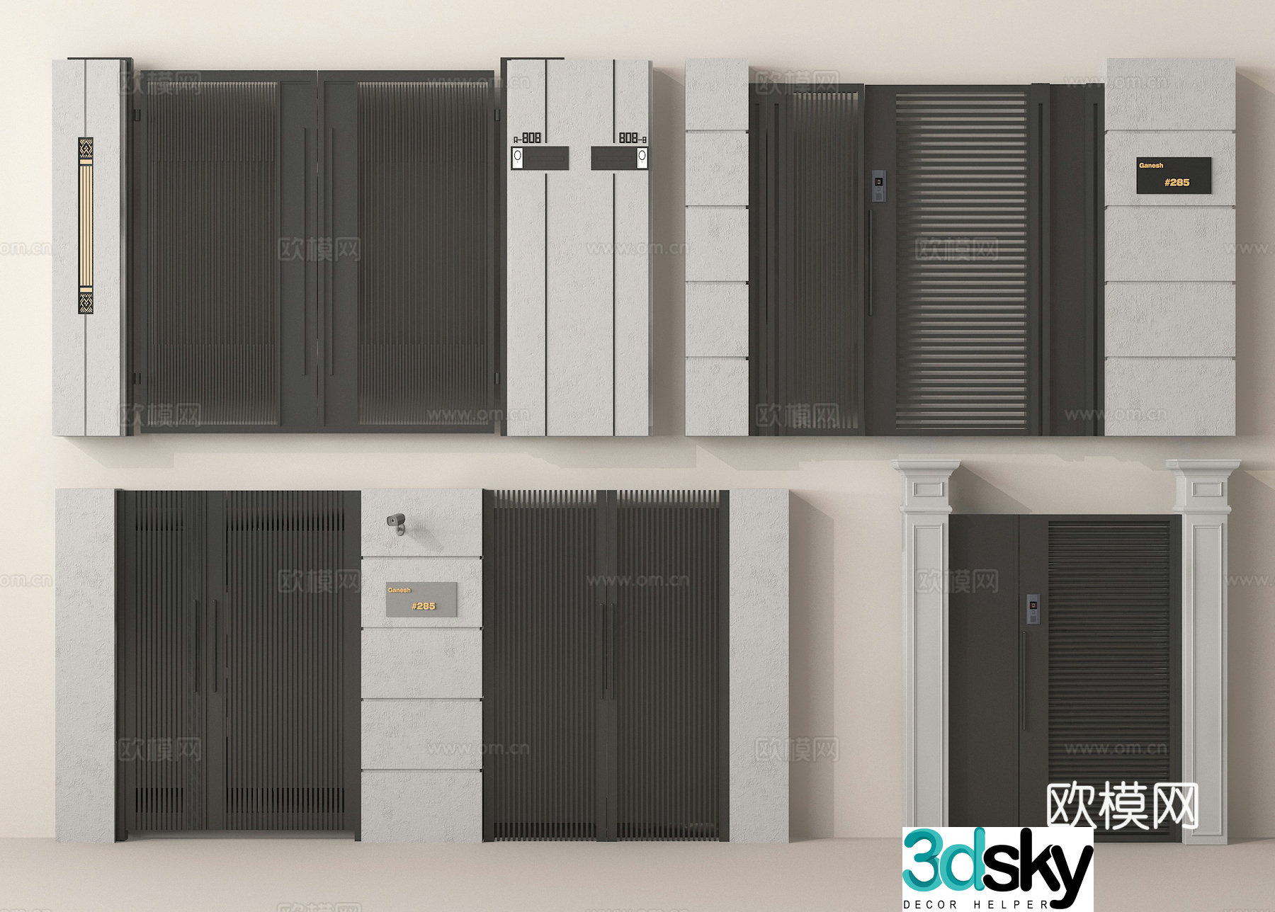 Courtyard door Villa door Courtyard door 3d model