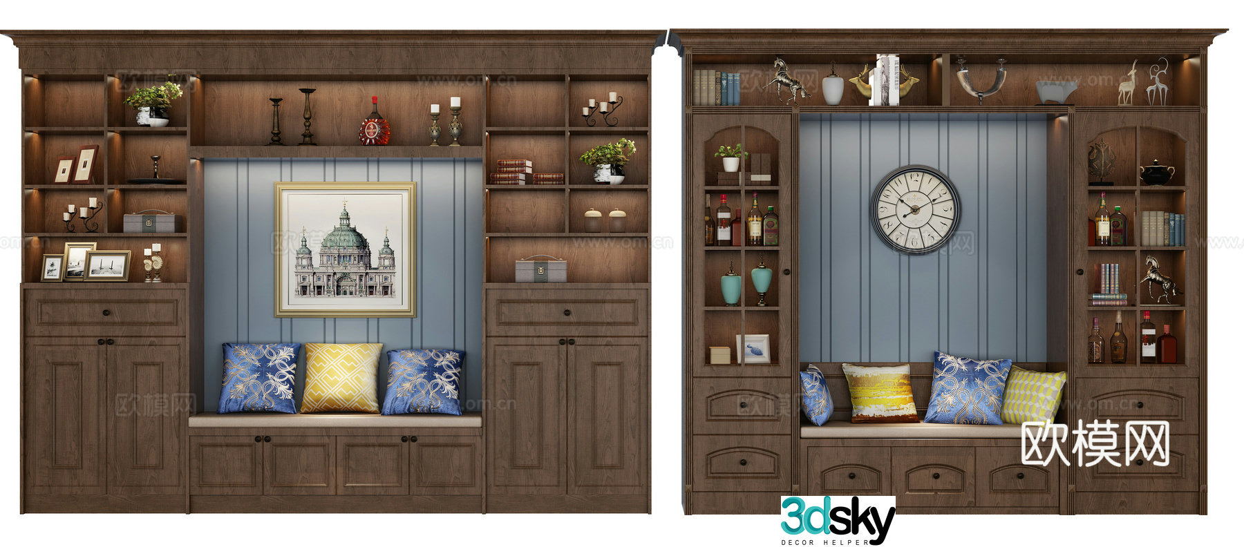 American style deck wine cabinet combination 3D model