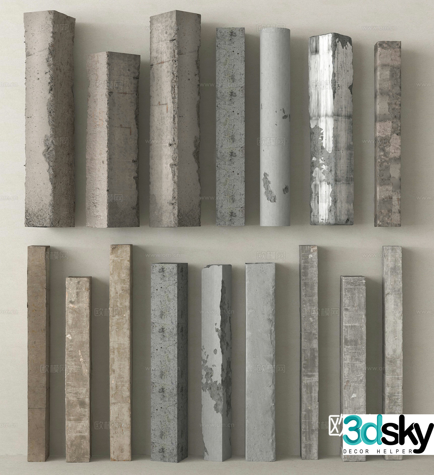 Column Square Column Cement Column Concrete Column 3D Model 3D Model
