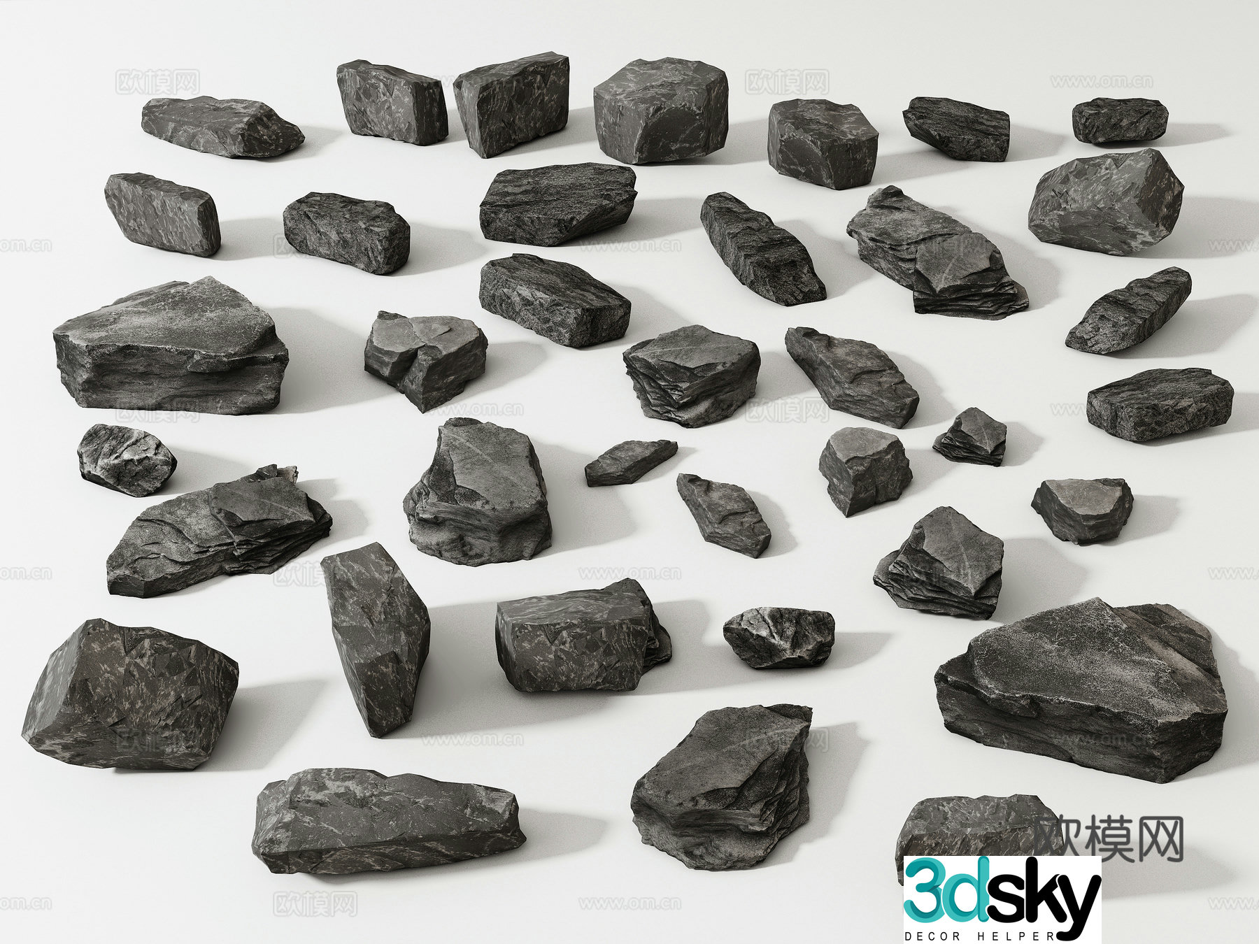 Modern stone 3d model
