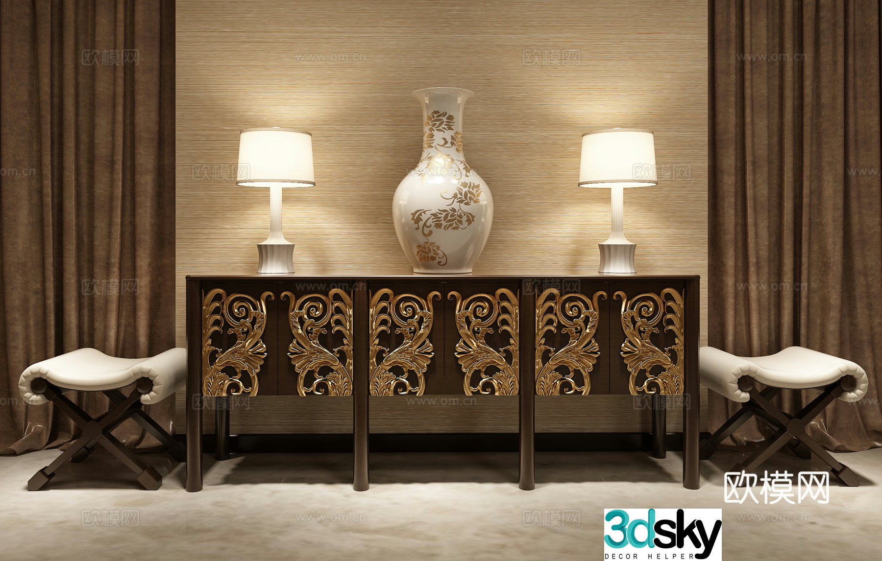 Modern decorative cabinet 3d model