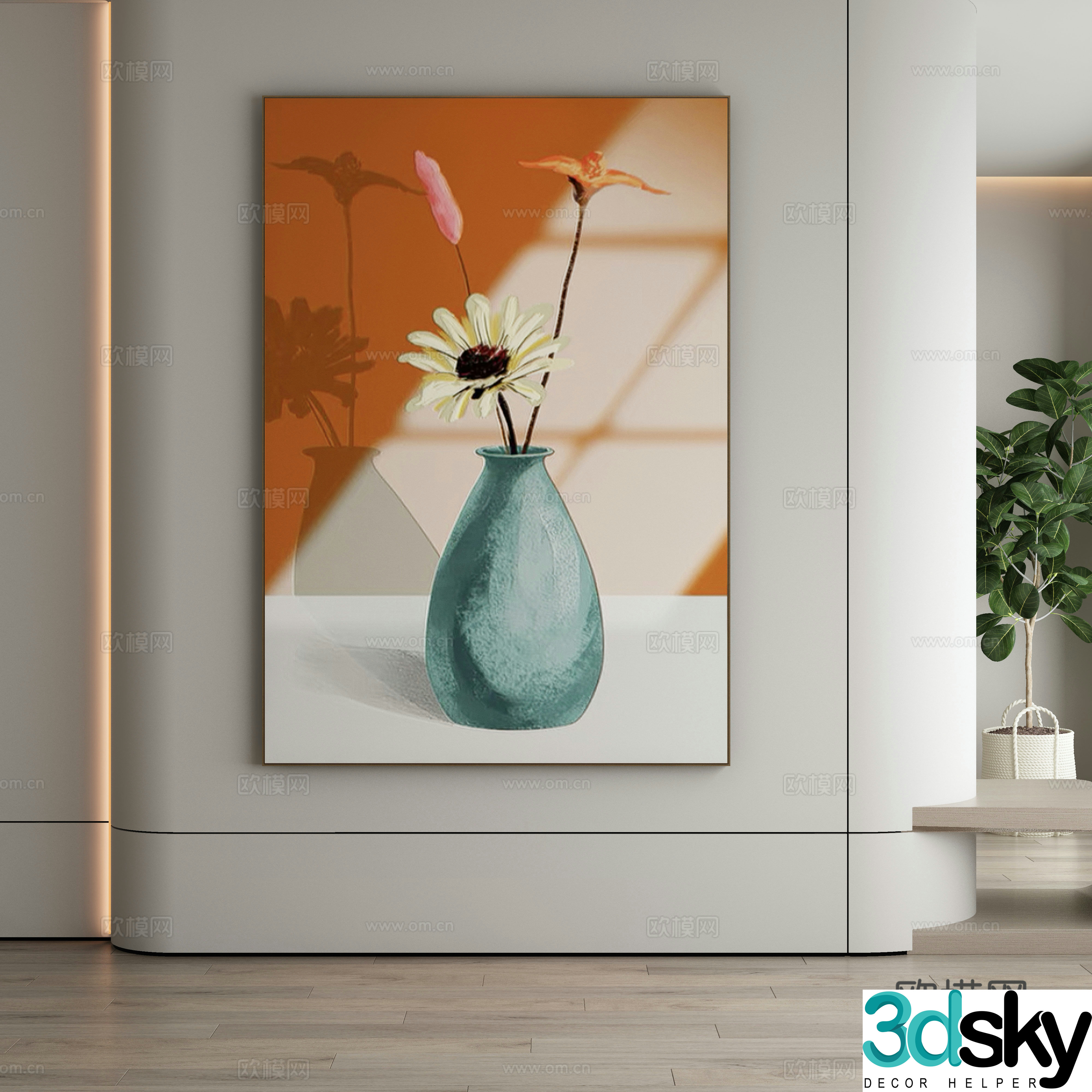 Modern Wasabi Hanging Painting Oil Painting 3D Model