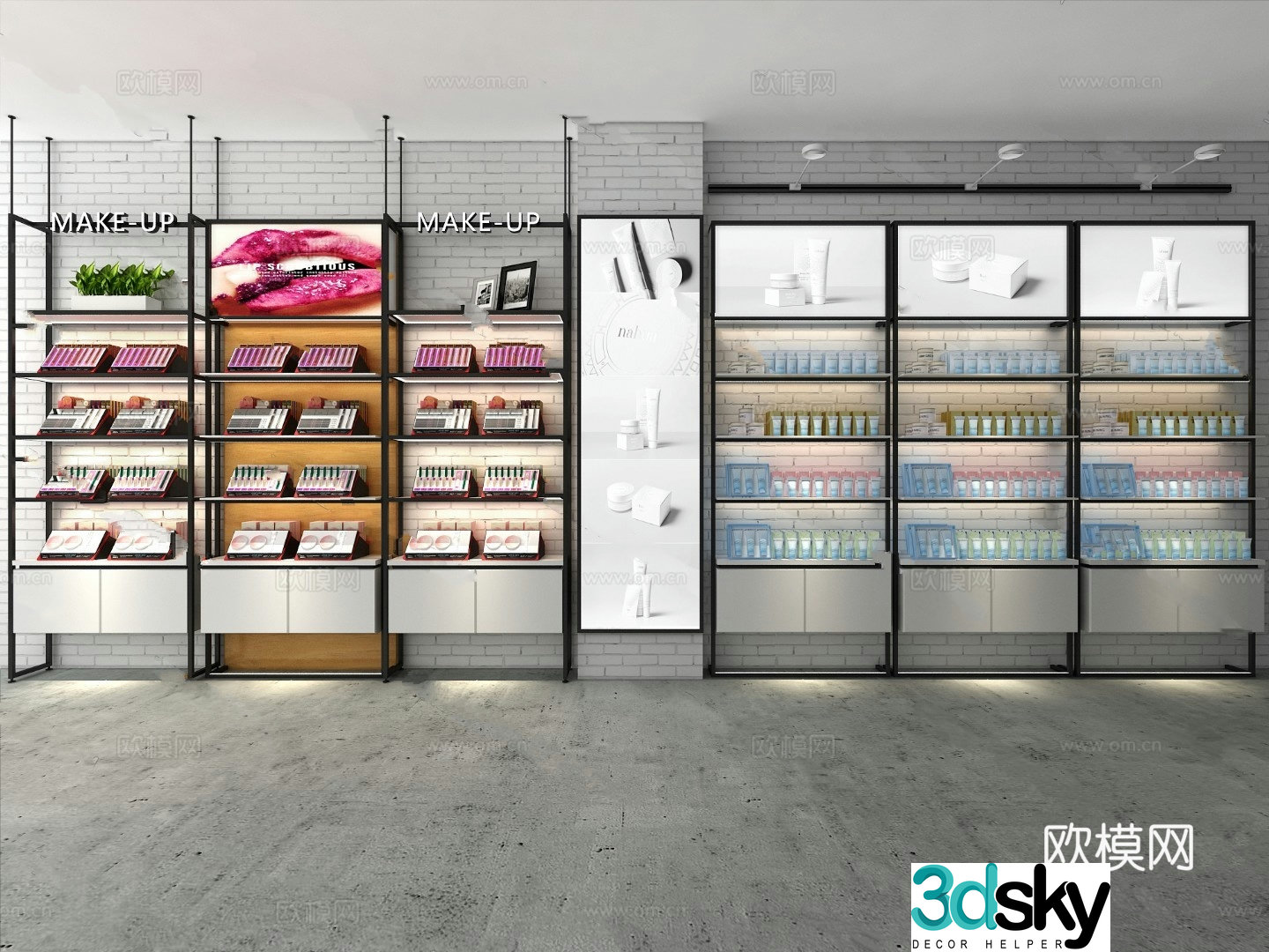Modern container shelf model 3d model