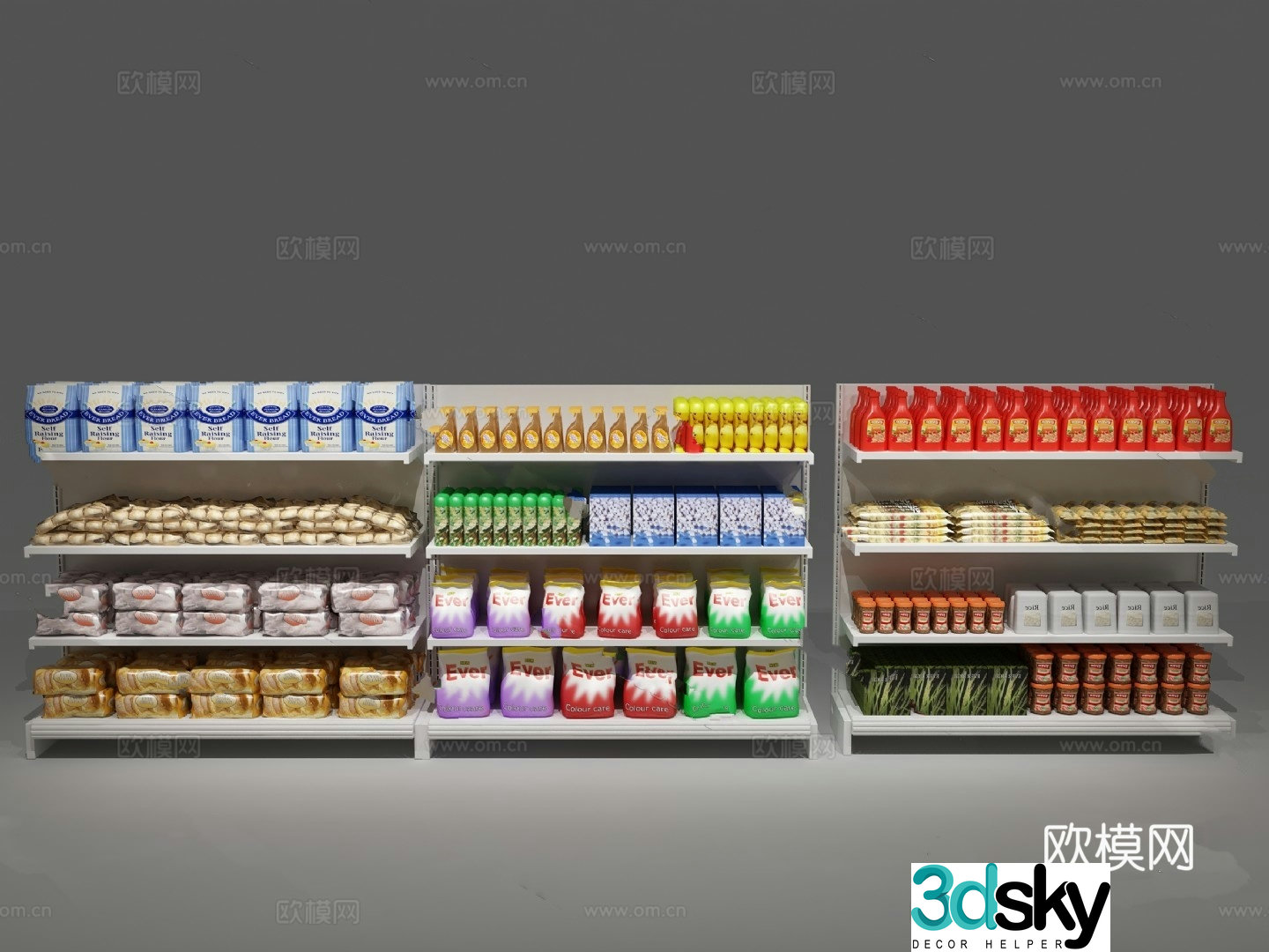 Modern container shelf model 3d model