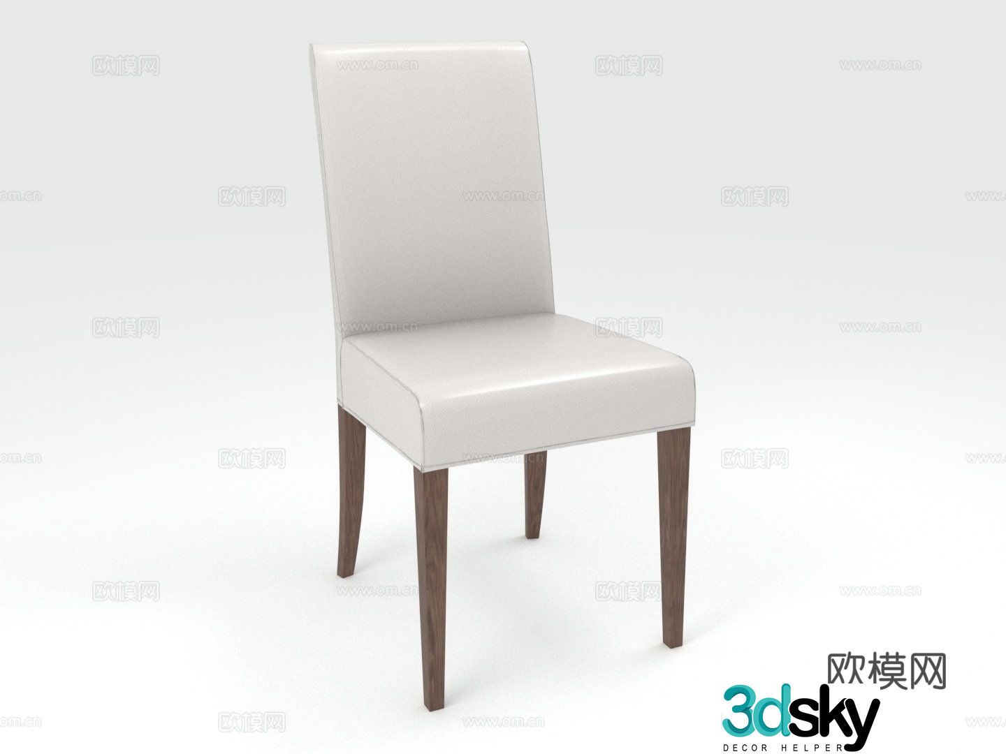 Dining chair leather chair solid wood chair chair seat 3d model