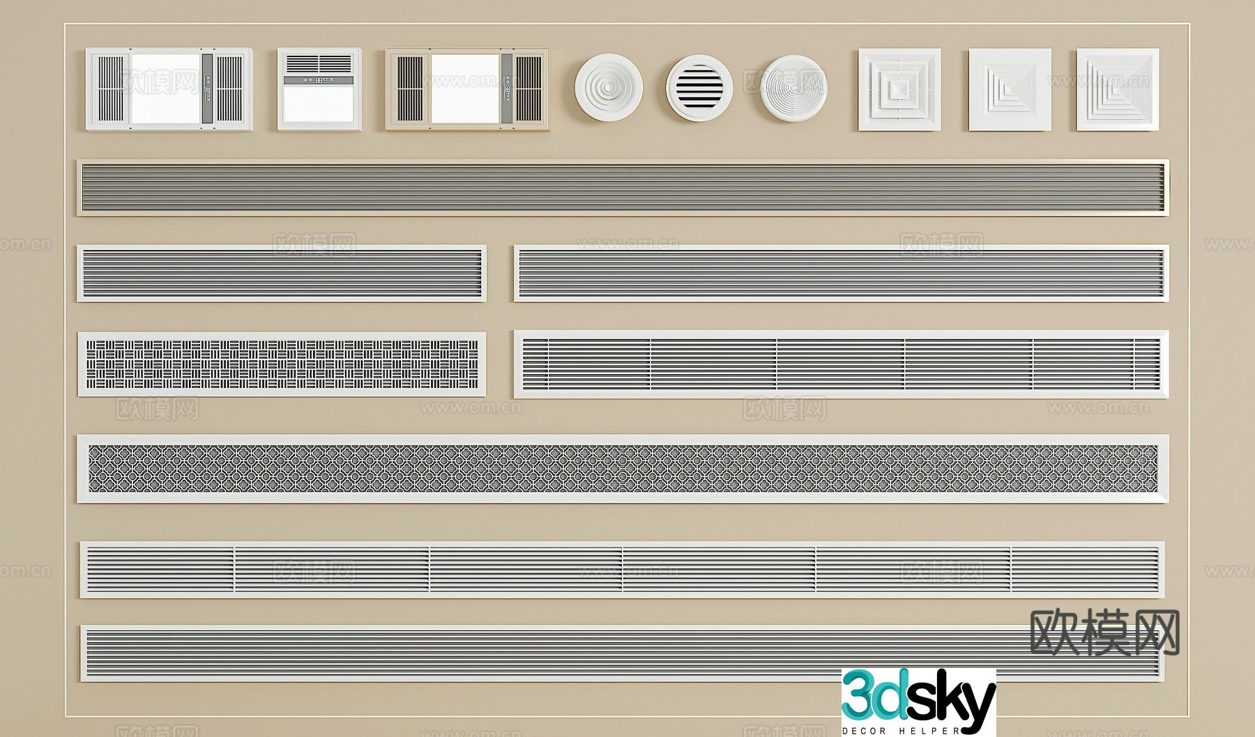Air conditioning air outlet Central air conditioning air outlet 3D model