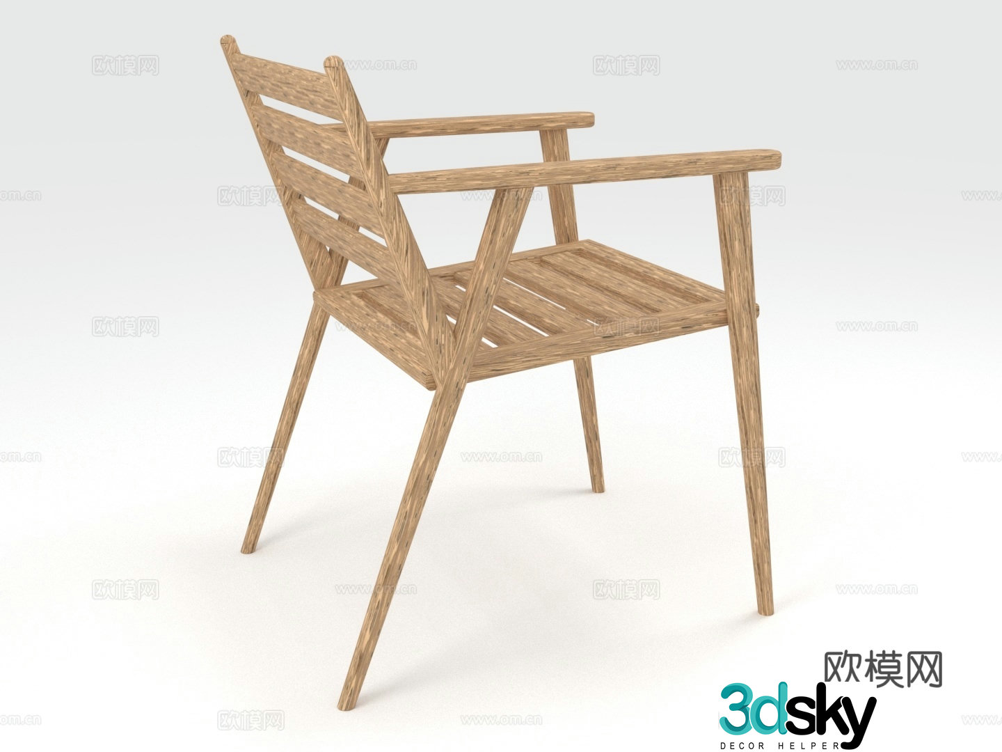 Wooden chair Armchair Leisure chair Chair 3d model