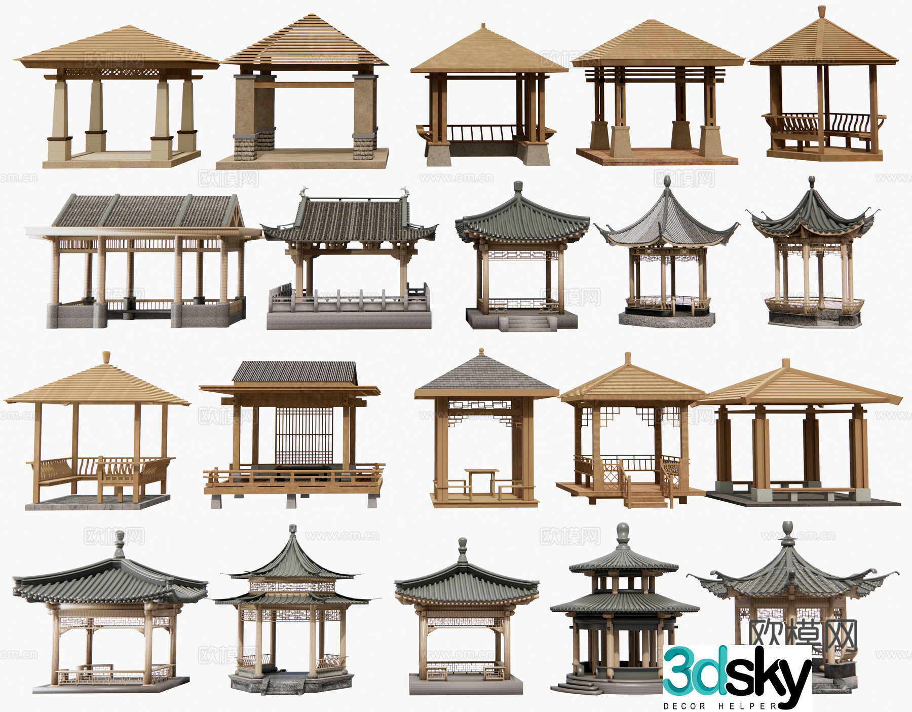 New Chinese style pavilion pavilion ancient pavilion outdoor pavilion courtyard pavilion 3d model 3d model