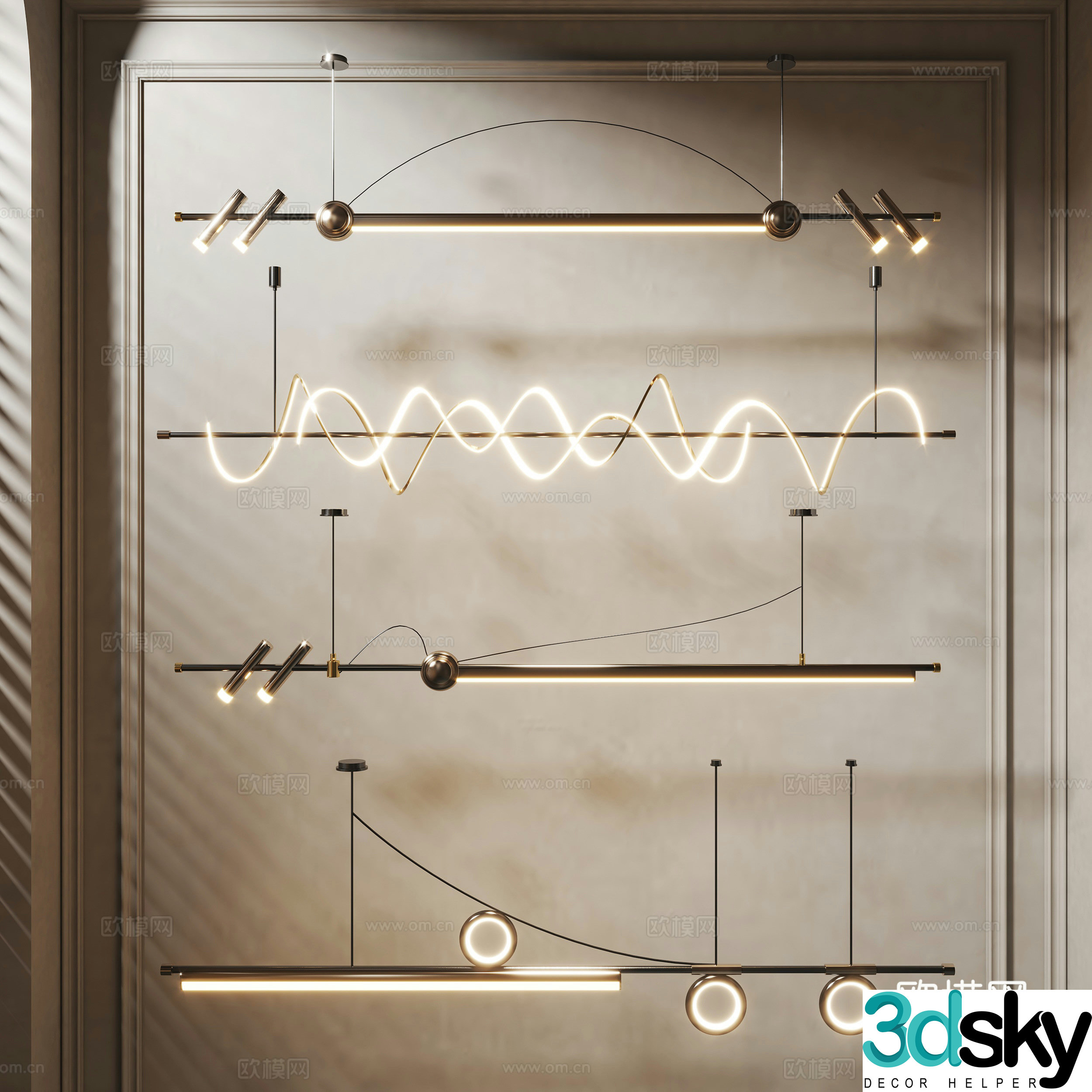 Modern Chandelier 3d Model 3d Model