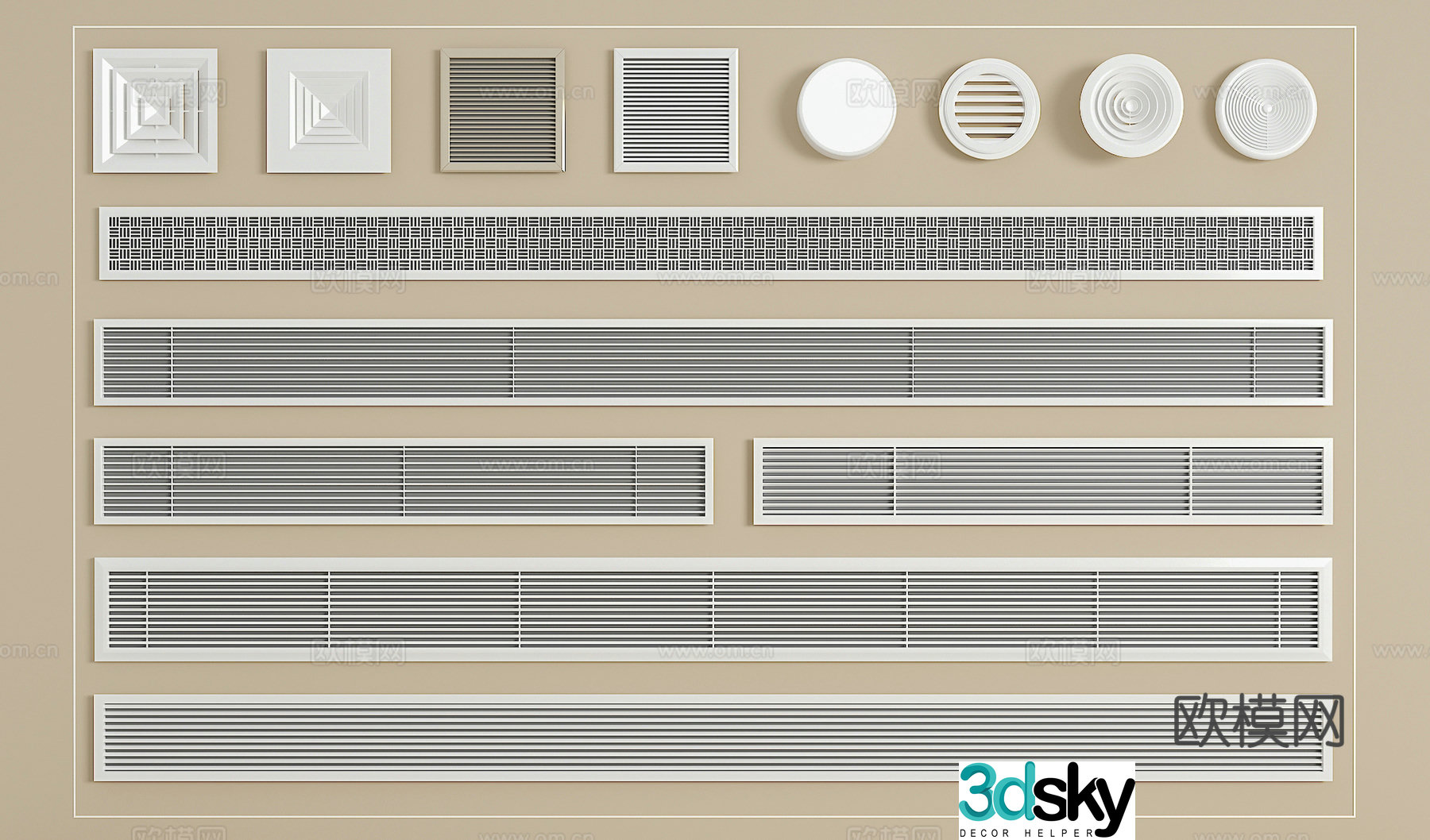 Air conditioning air outlet Central air conditioning air outlet 3D model