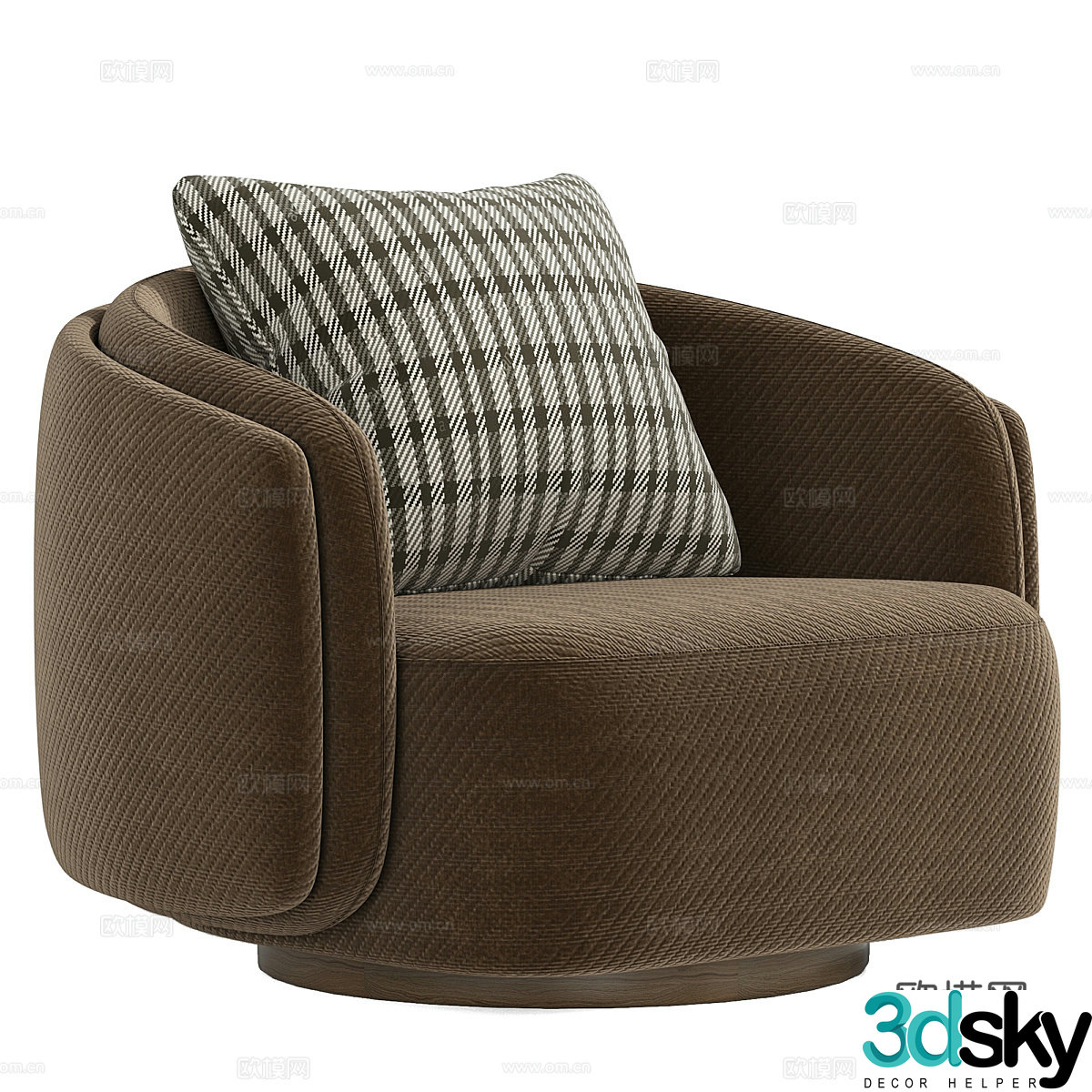 Modern Italian cream style fabric armchair 3d model