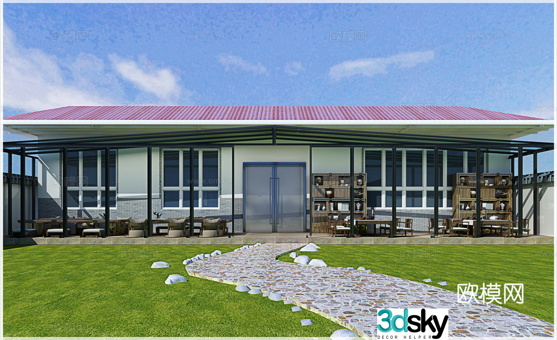 Modern door facade 3D model