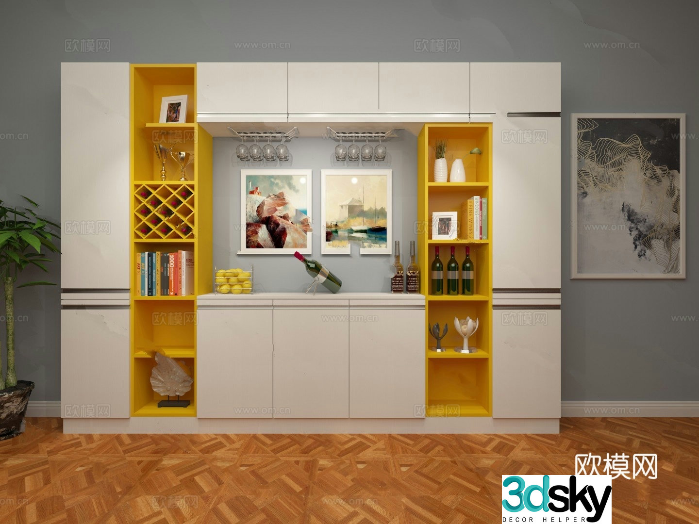 Modern wine cabinet model 3d model