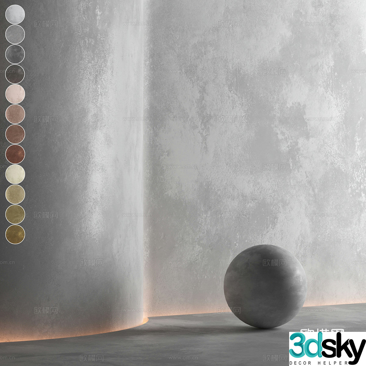 Modern Paint Art Paint Micro Cement 3D Model