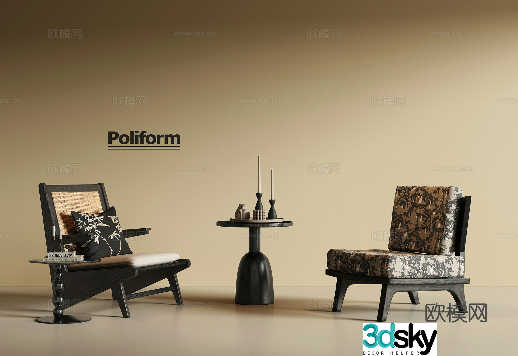 French medieval leisure chair 3d model