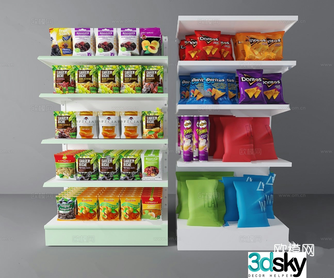 Modern container shelf model 3d model