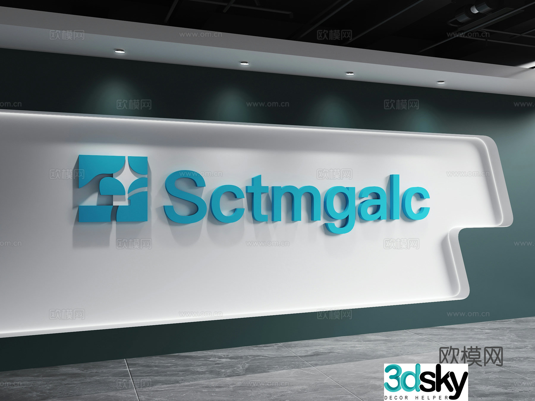 Technology background wall Front desk background wall Technology company background Technology image wall Science and technology museum background 3d model