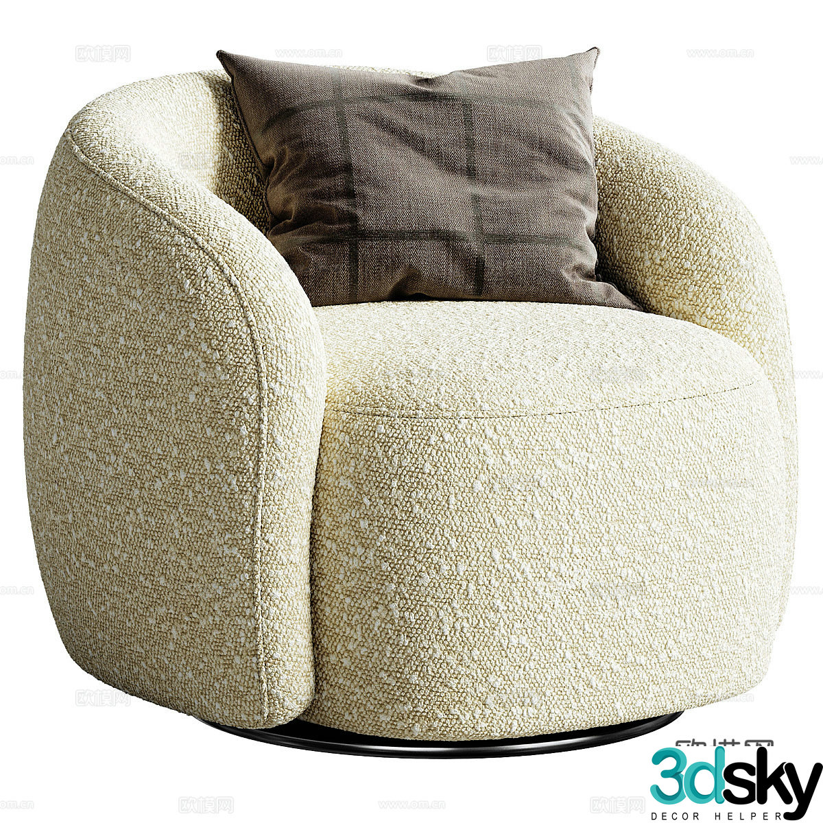 Modern Italian Joli fabric armchair 3d model