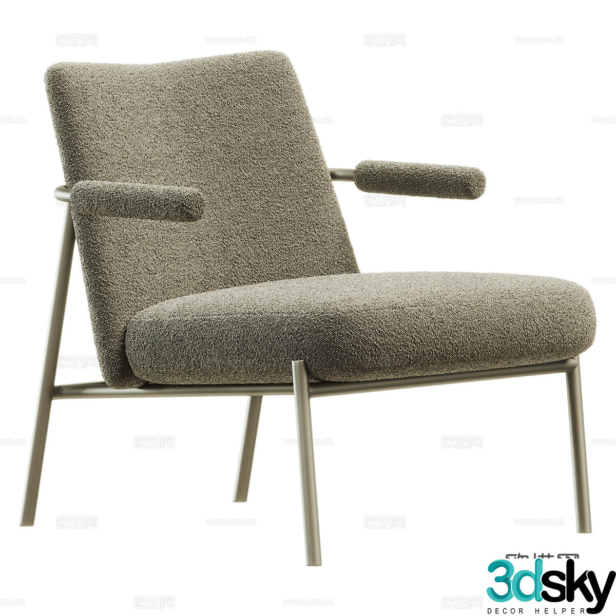 Modern Italian Cream Style FRIENDLY Armchair 3d Model