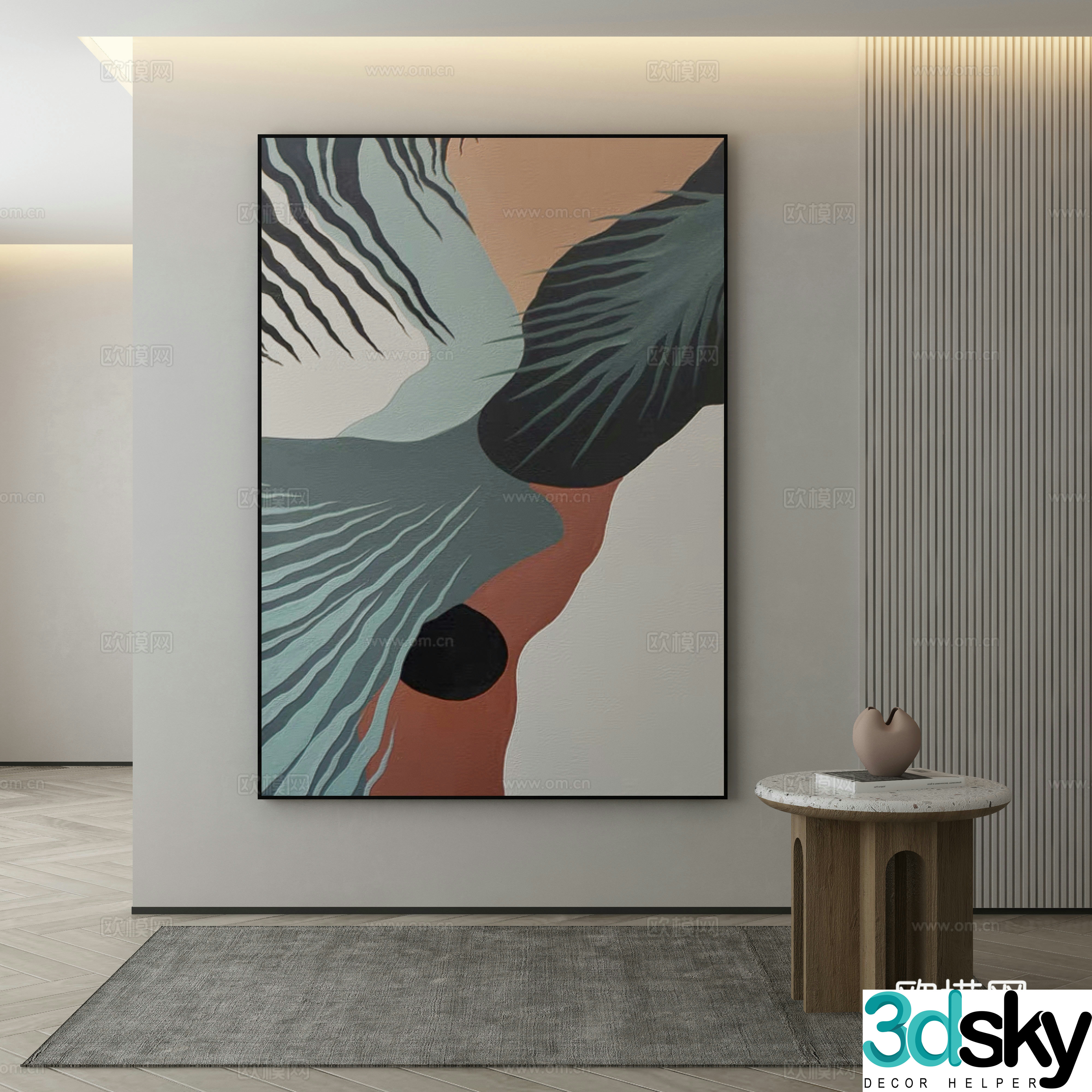 Modern Wasabi Hanging Painting Oil Painting 3D Model