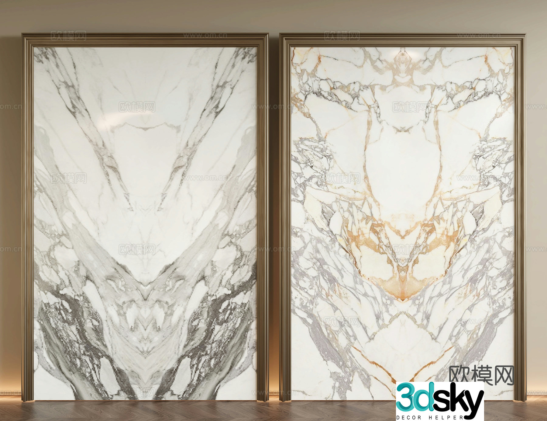 Modern marble wall 3d model