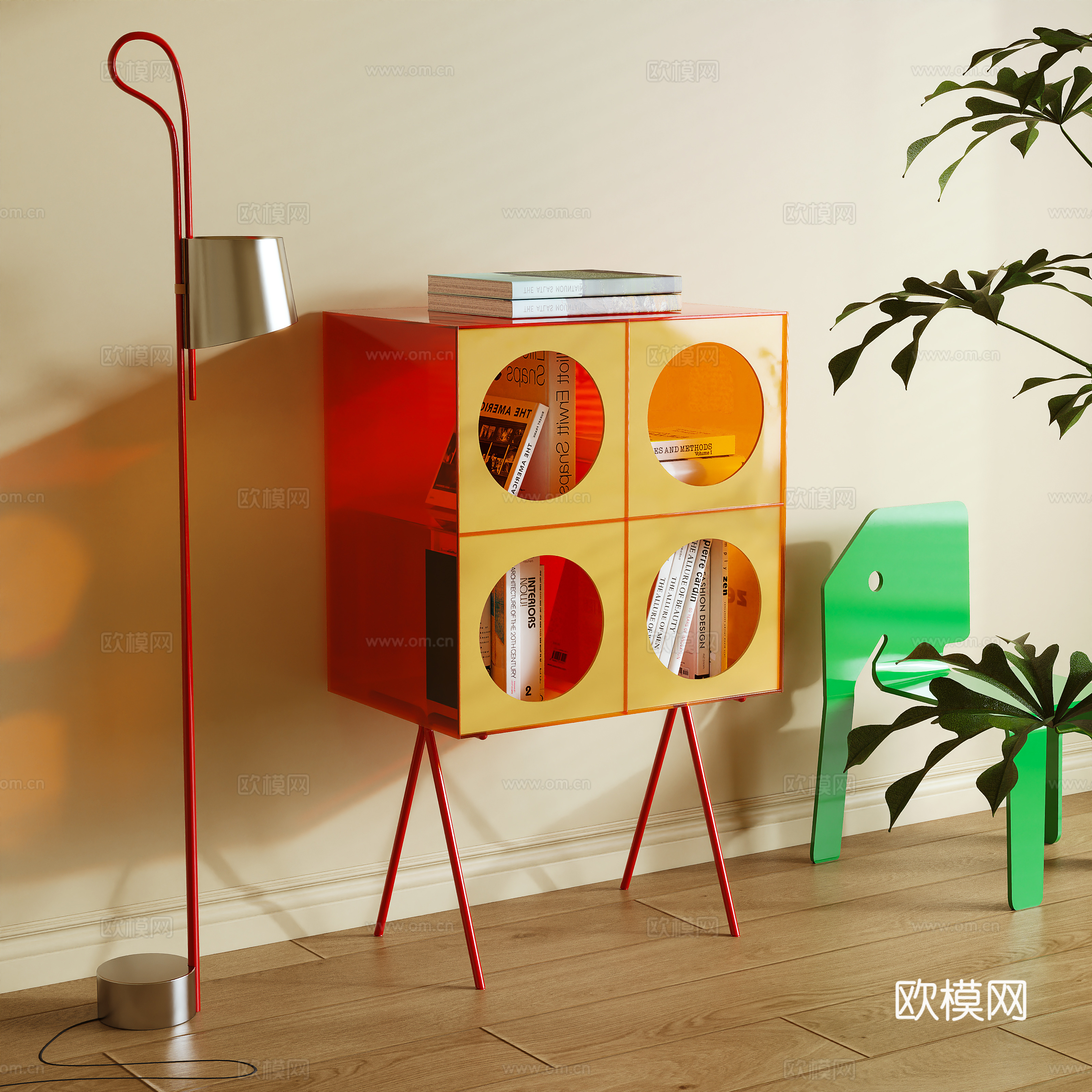 Storage cabinet side cabinet porch cabinet decorative cabinet acrylic 3d model