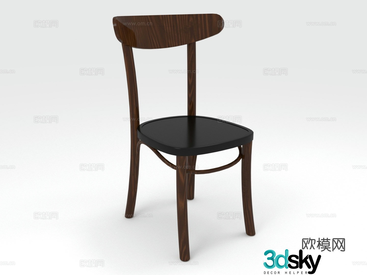 Wooden chair Dining chair Coffee chair Chair Seat 3d model