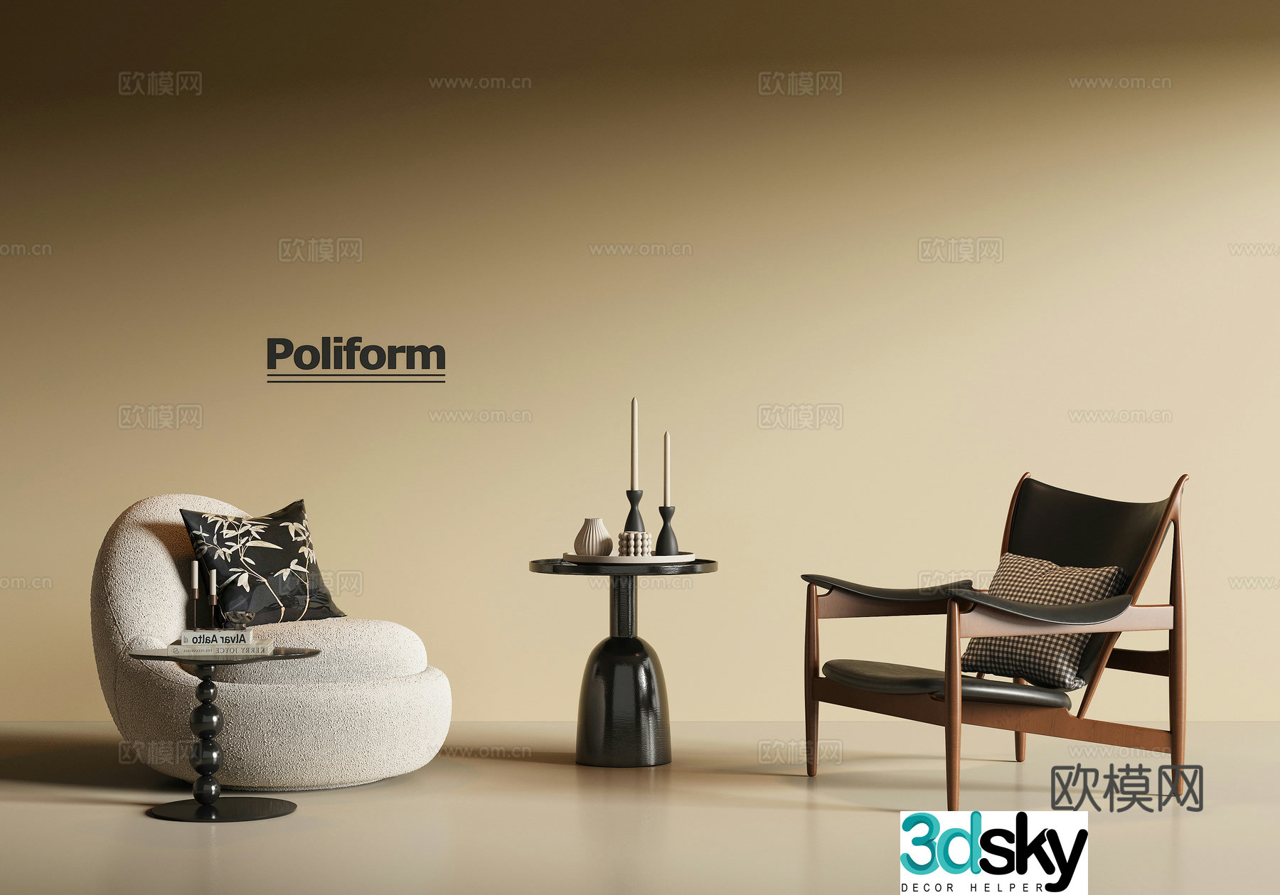 French medieval leisure chair 3d model