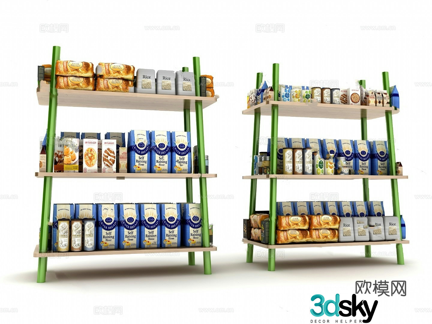 Modern container shelf model 3d model