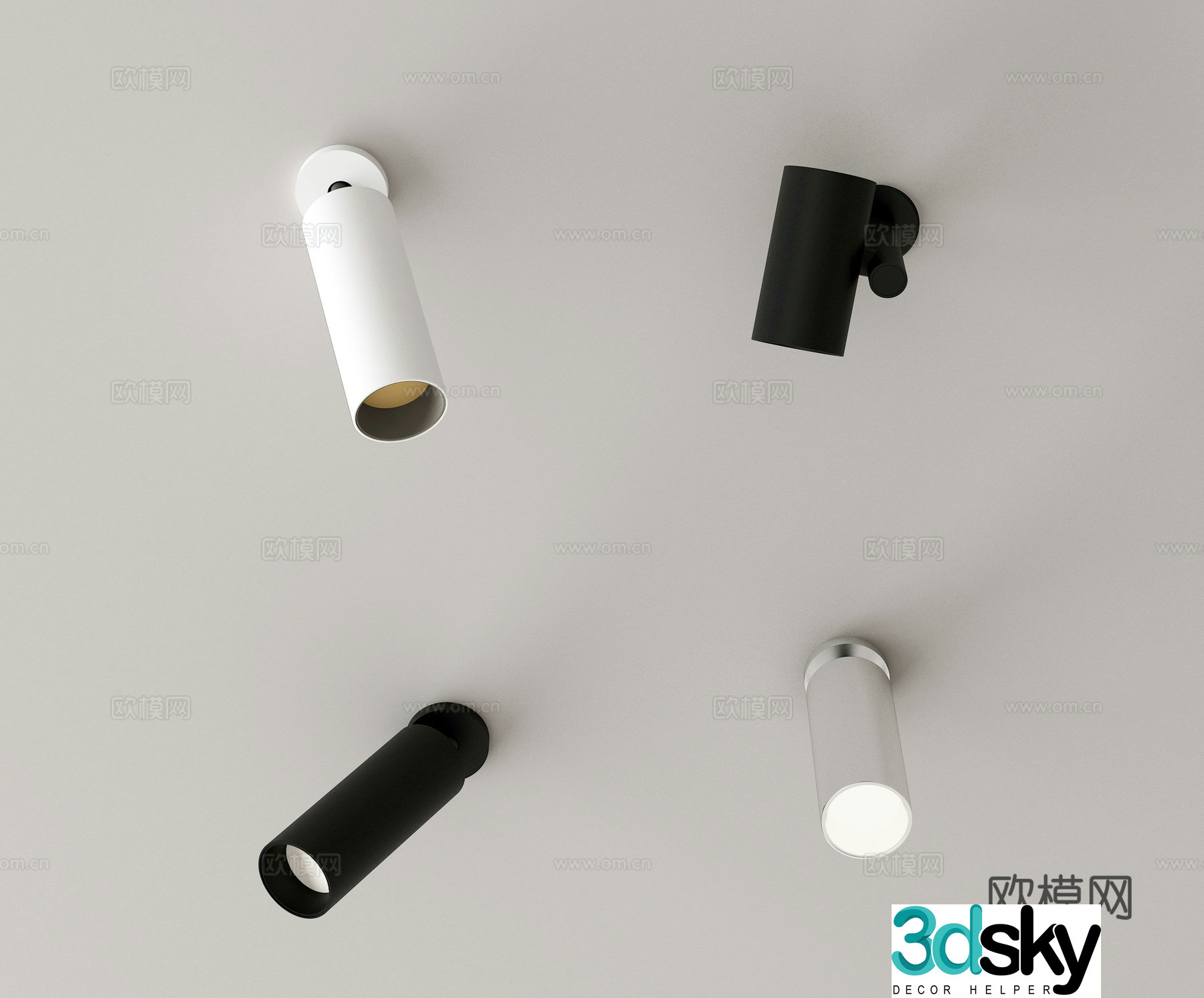 Modern downlight spotlights surface-mounted downlight spotlights 3D model