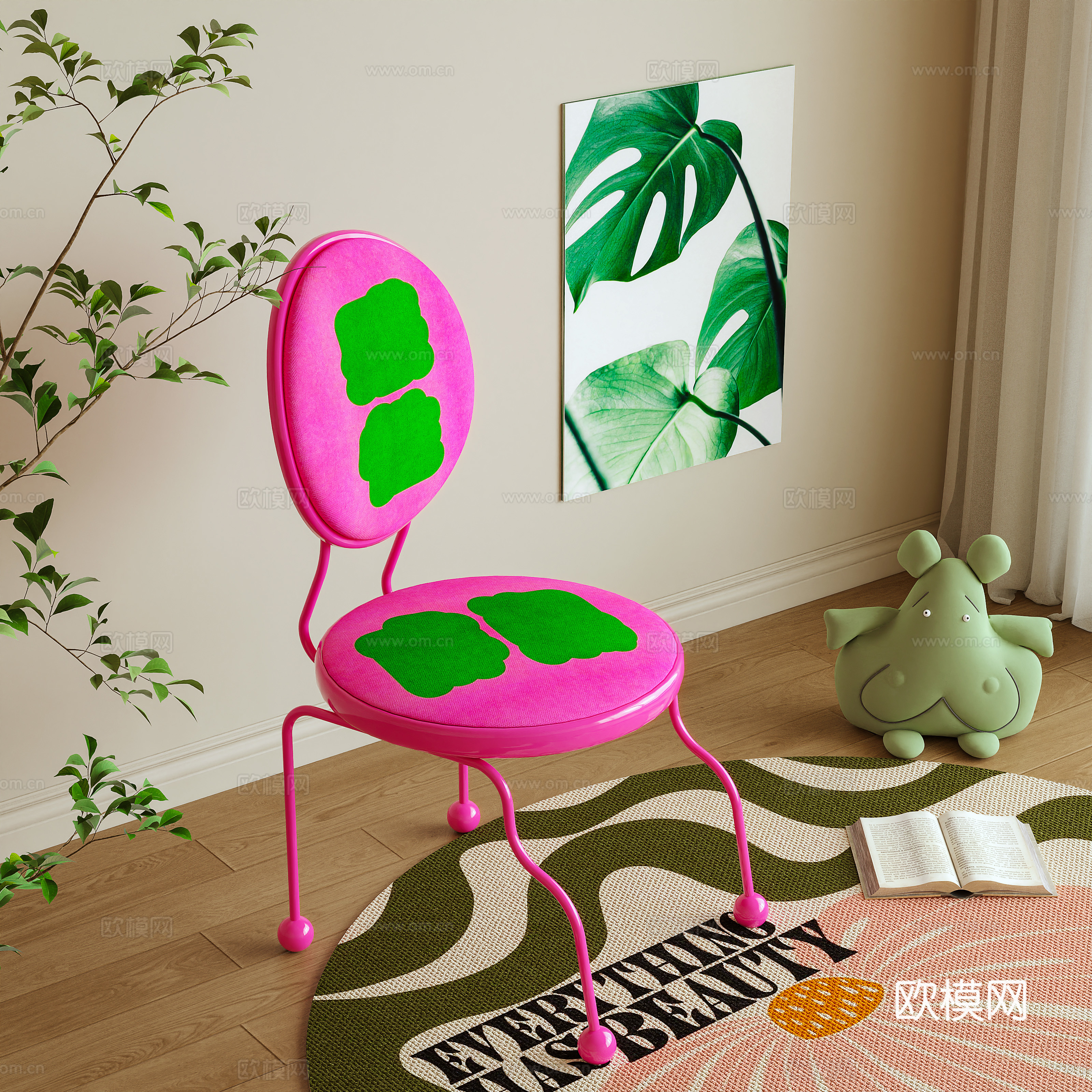 Single chair Memphis dopamine 3D model