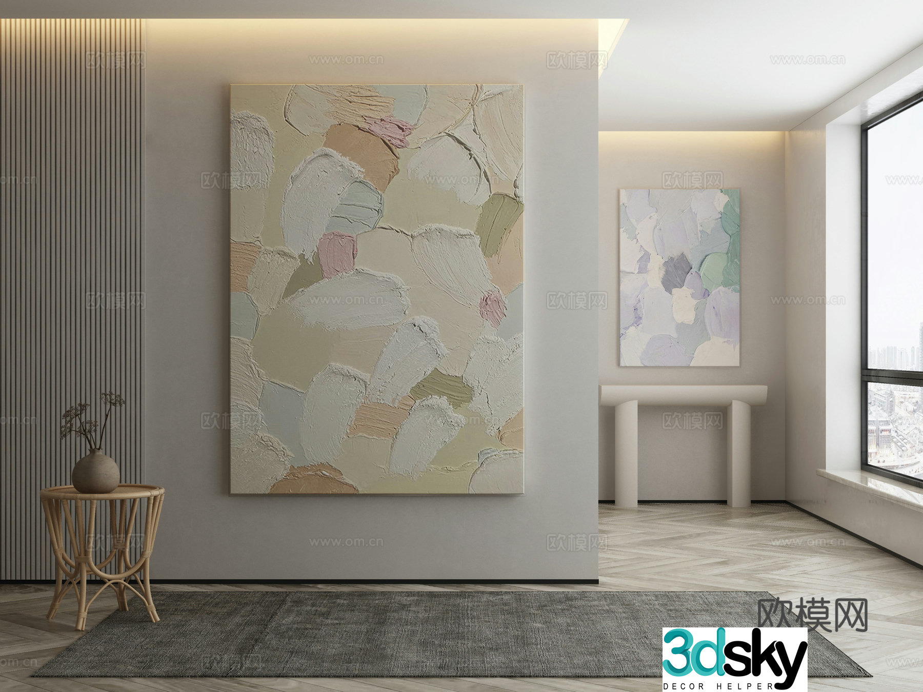 Modern Wasabi Hanging Painting Oil Painting 3D Model