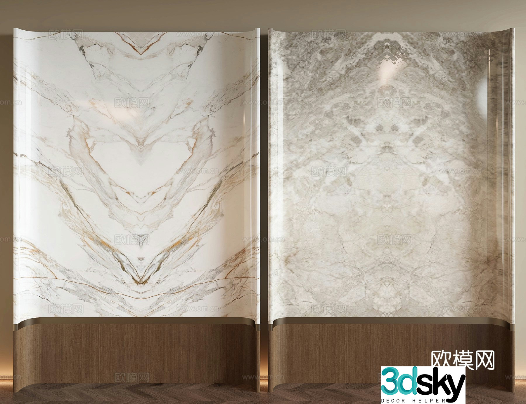 Modern marble wall 3d model