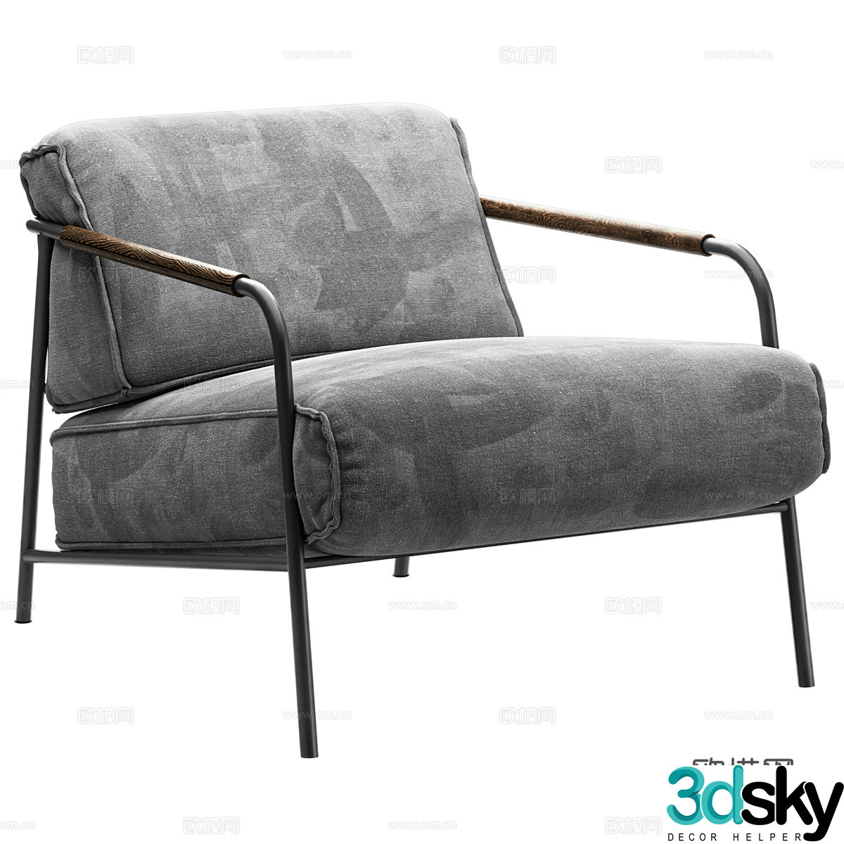 Modern Italian fabric armchair 3d model