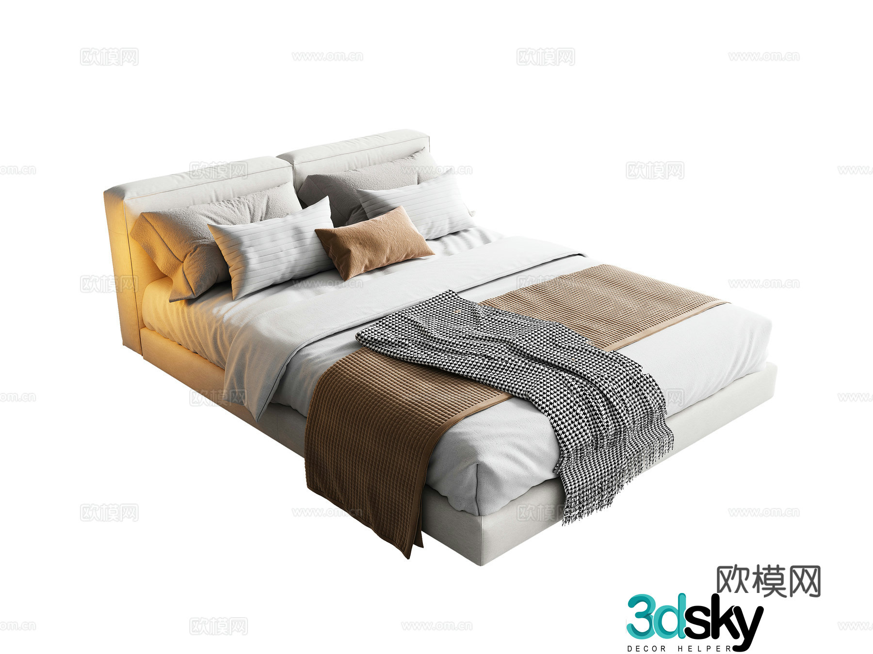 Modern single bed 3d model