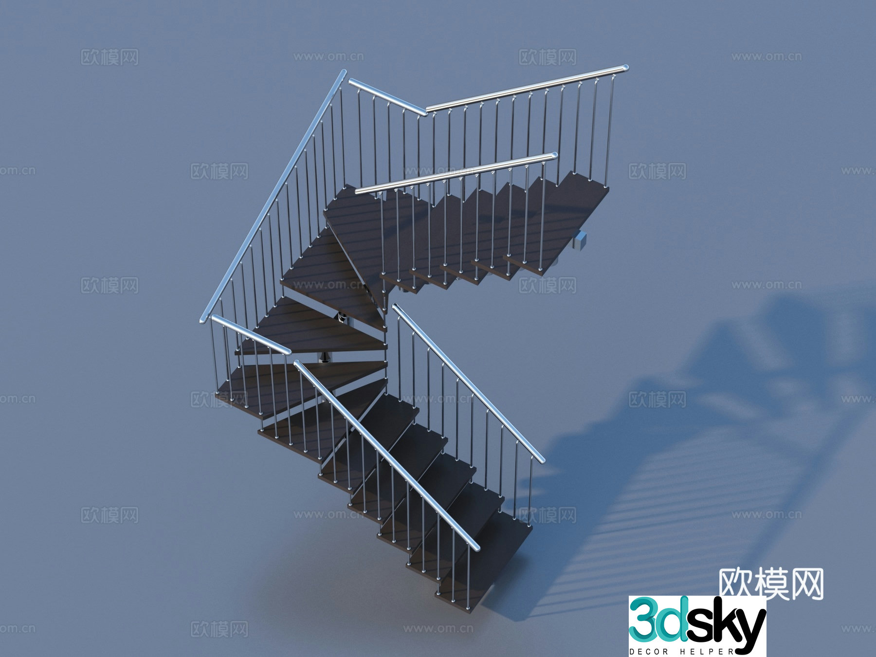 Stair handrail staircase 3d model