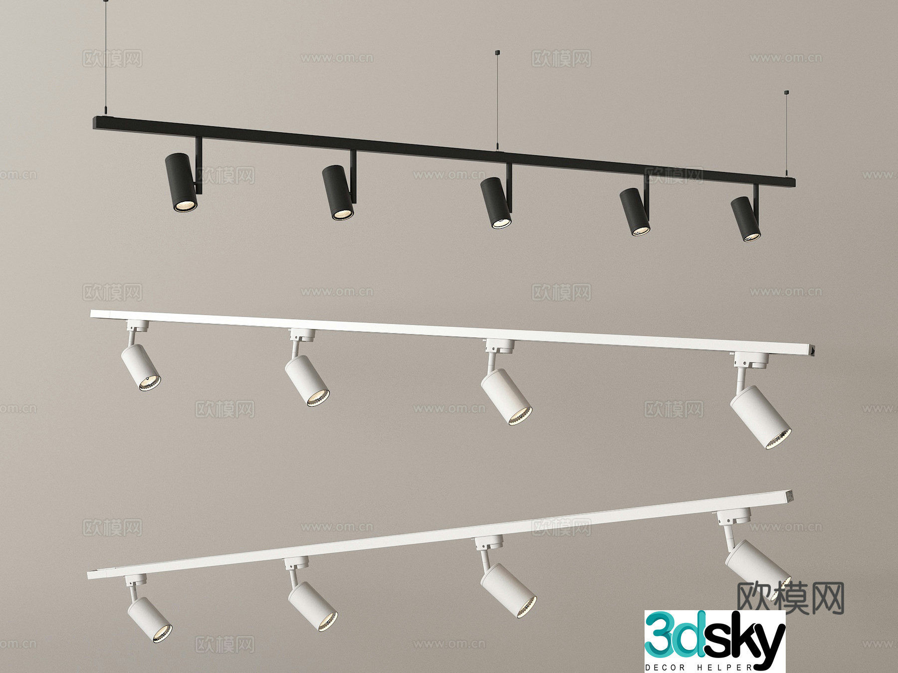 Modern downlight spotlight track spotlight 3d model