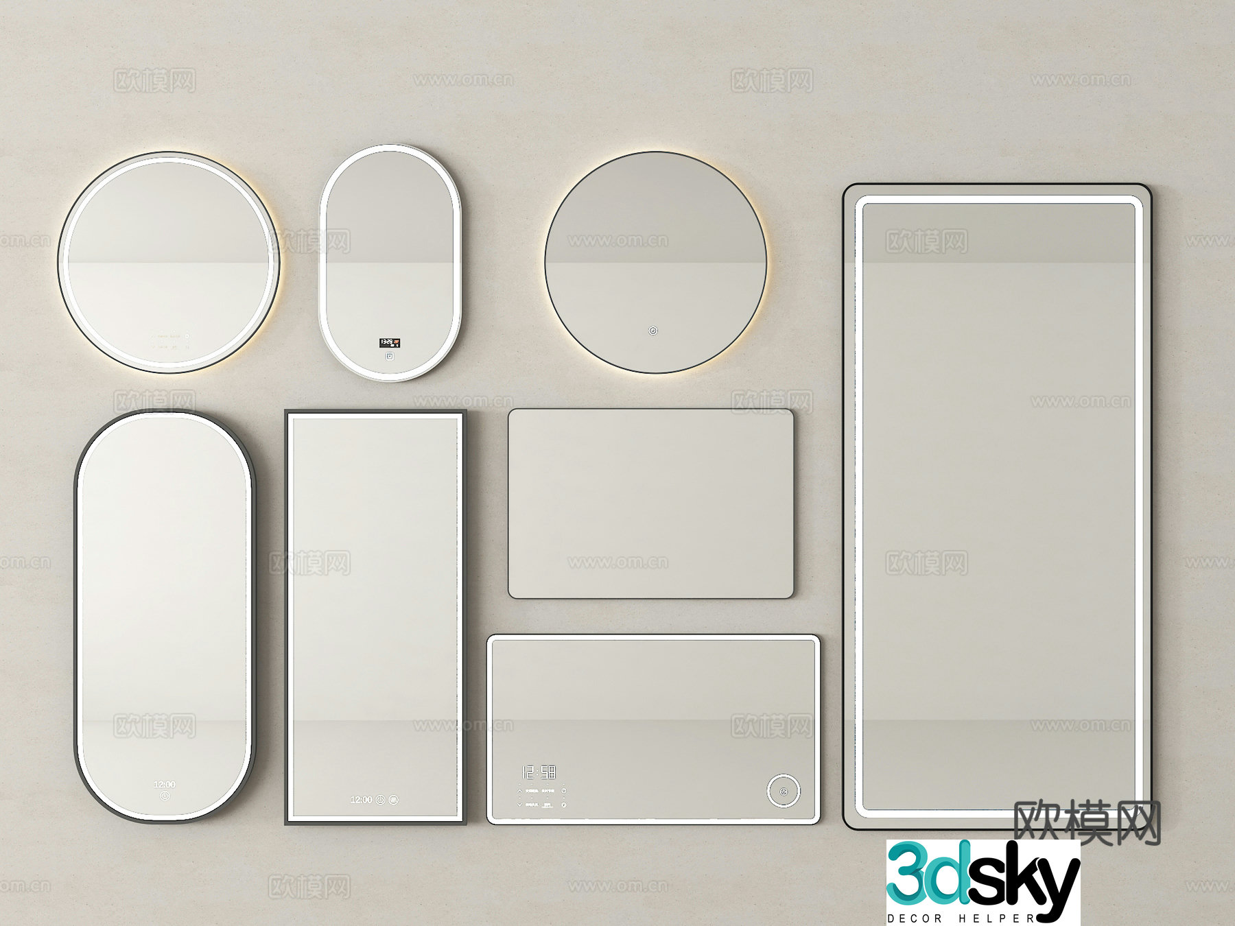 Modern mirror Full body mirror Makeup mirror Bathroom mirror Floor-to-ceiling mirror 3d model