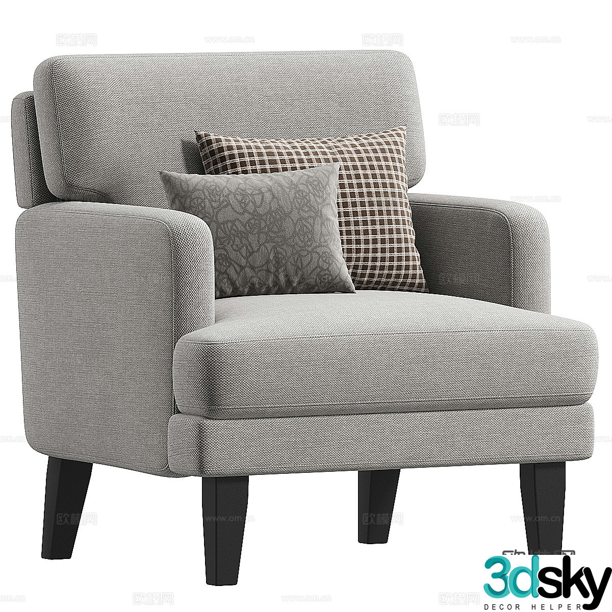 Modern Italian Hovik Upholstered Armchair 3d Model