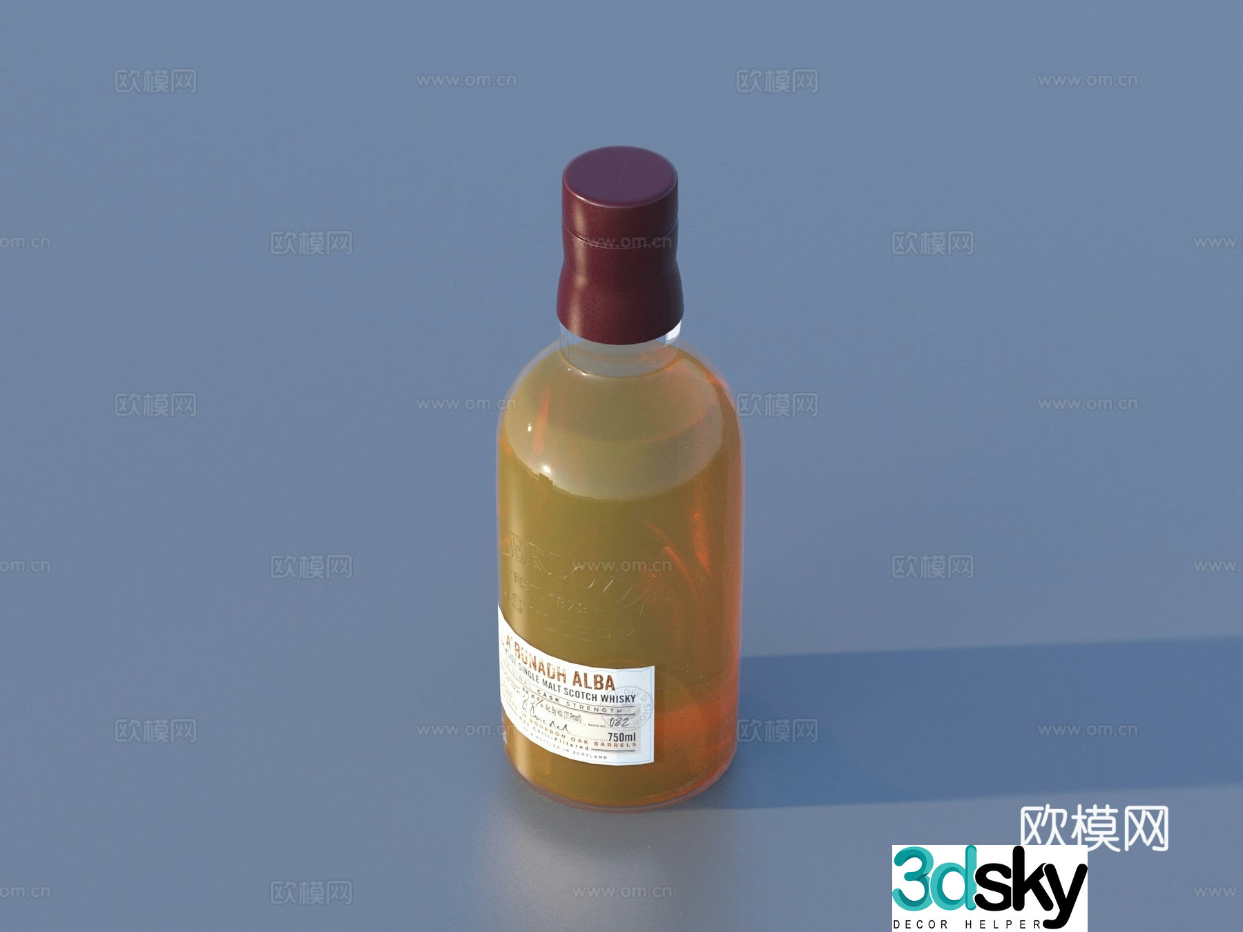 Foreign wine wine whiskey wine bottle glass bottle 3d model
