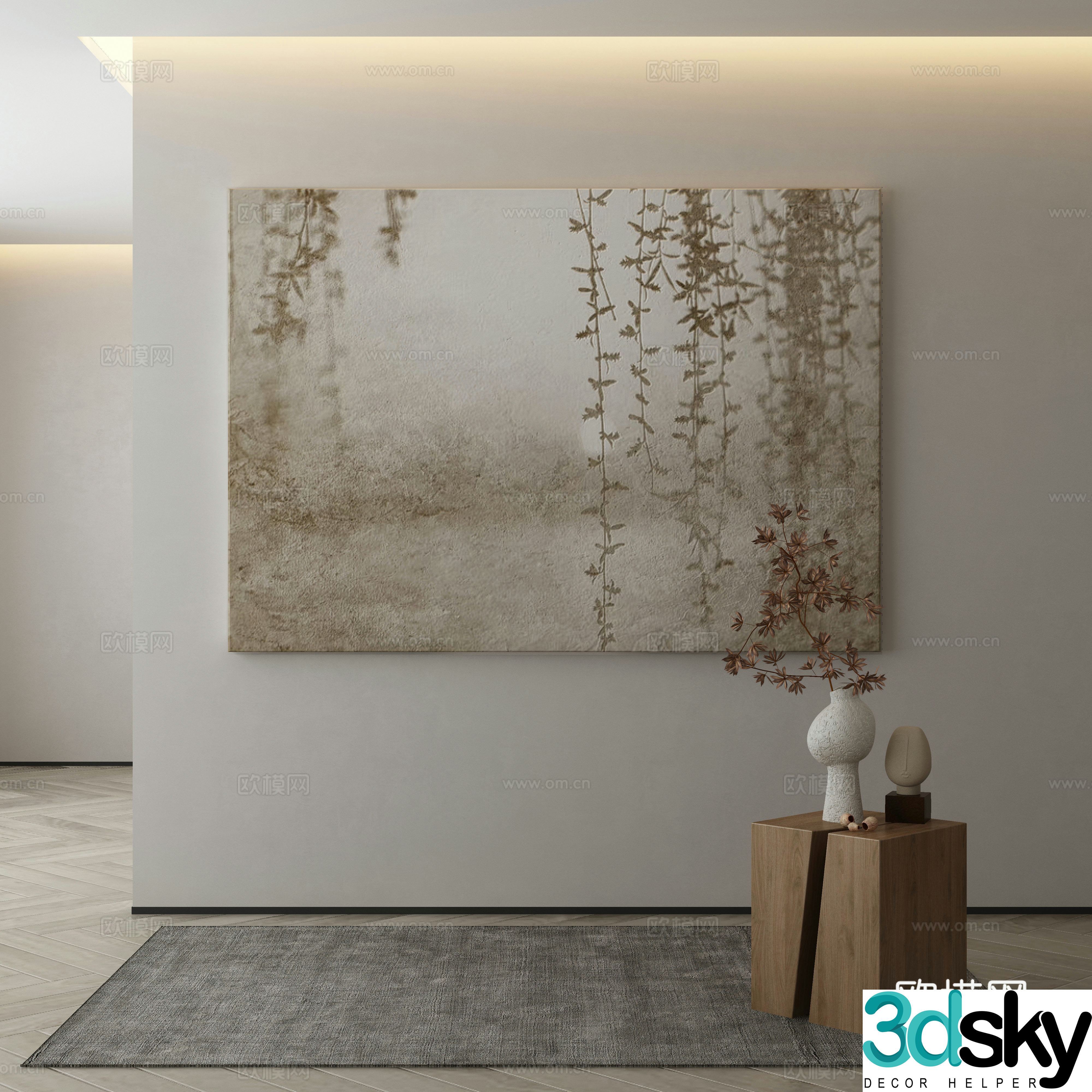 Modern Wasabi Hanging Painting Oil Painting 3D Model