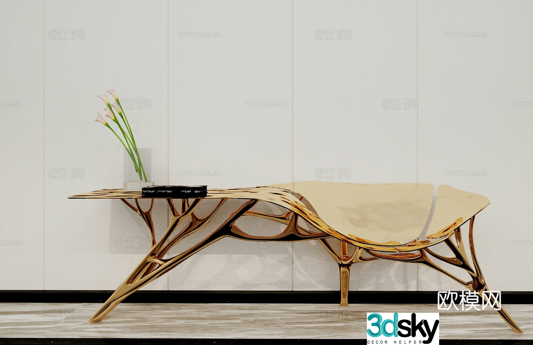 Modern shoe replacement bench stool stool ornament 3D model