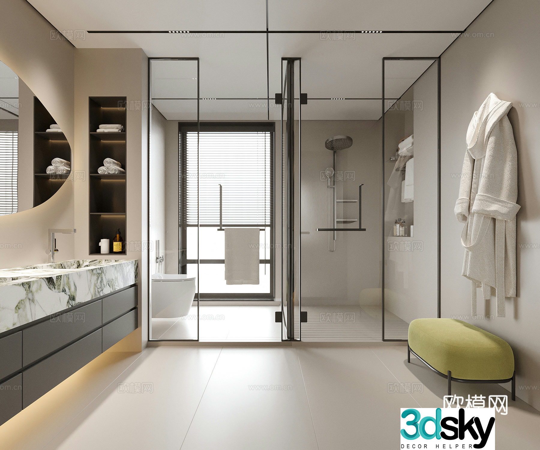 Modern bathroom sink hotel bathroom 3d model