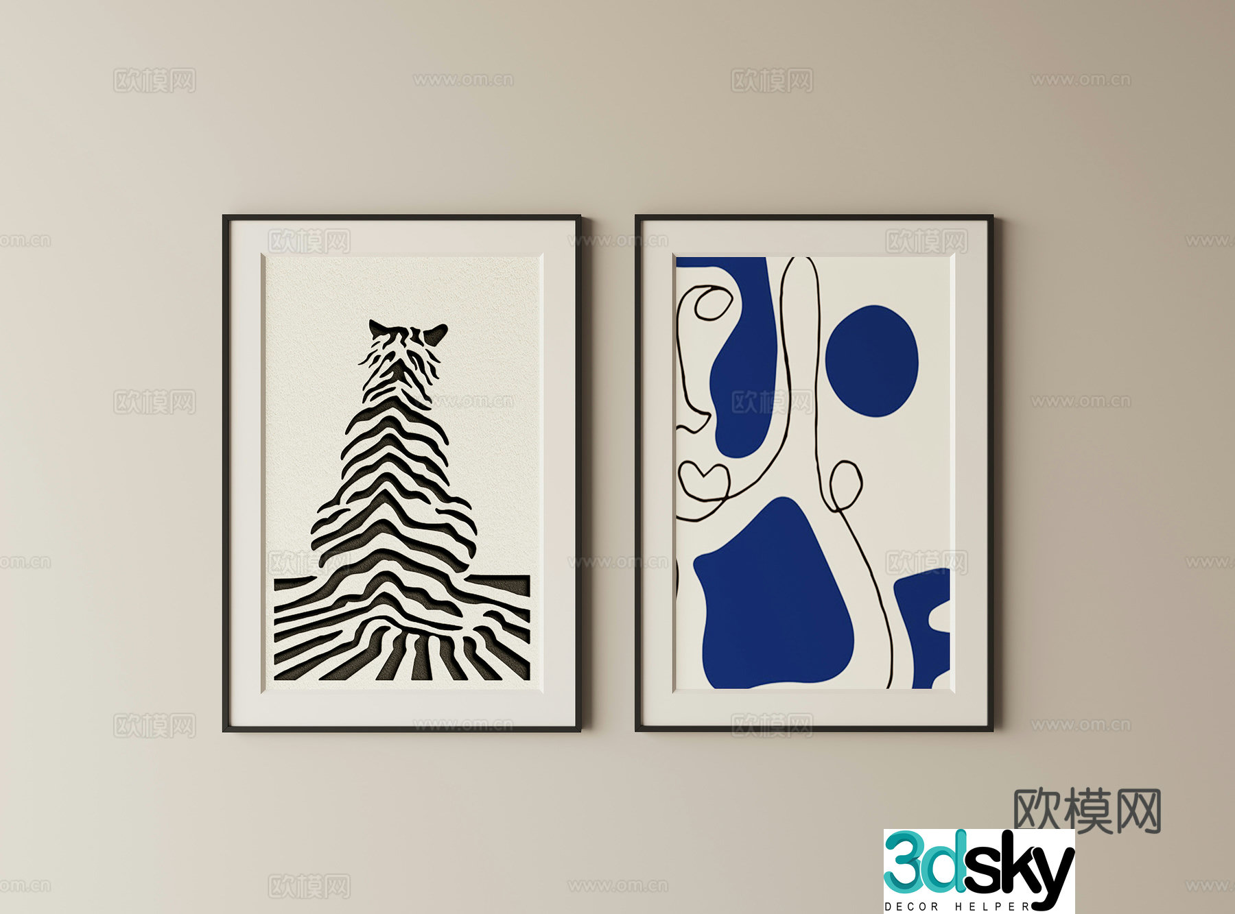 Combination hanging painting 3D model