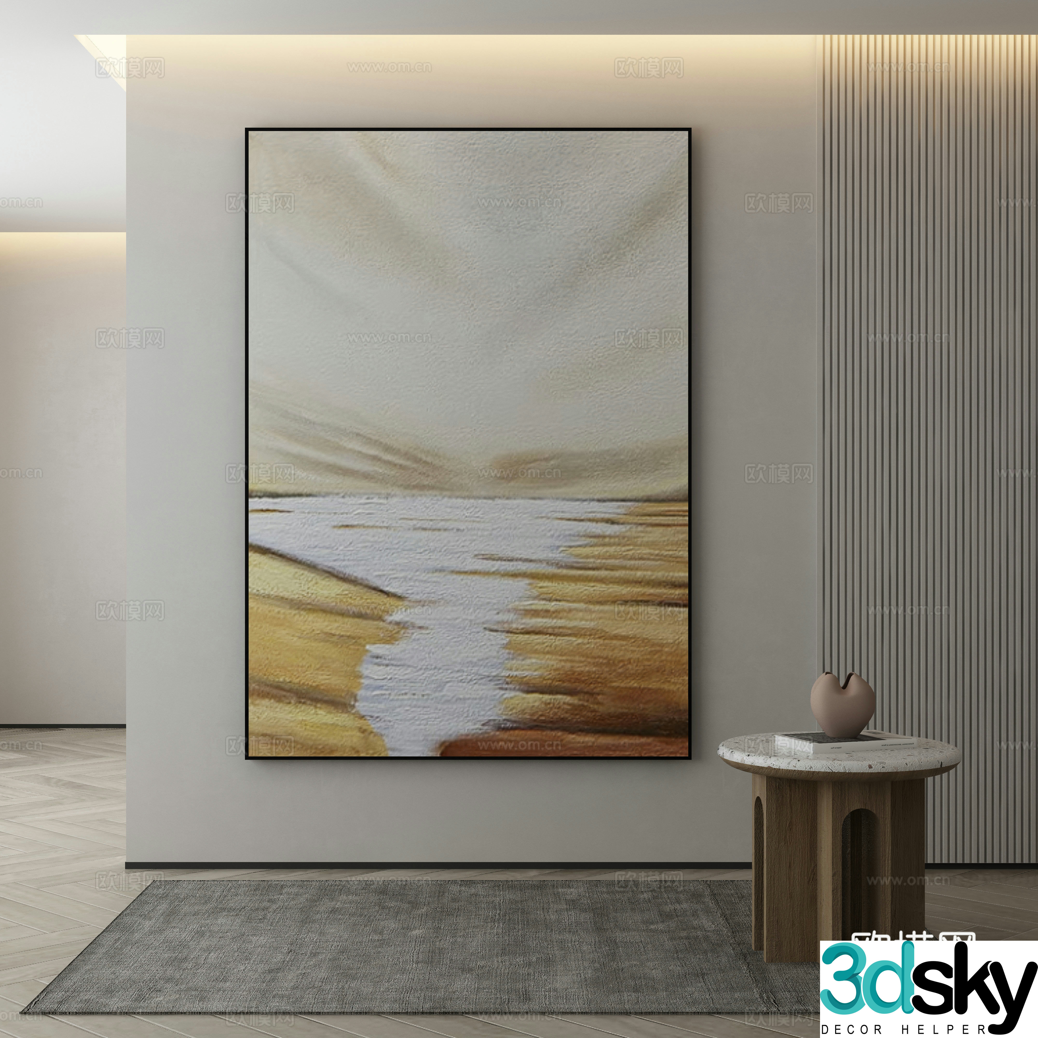Modern Wasabi Hanging Painting Oil Painting 3D Model